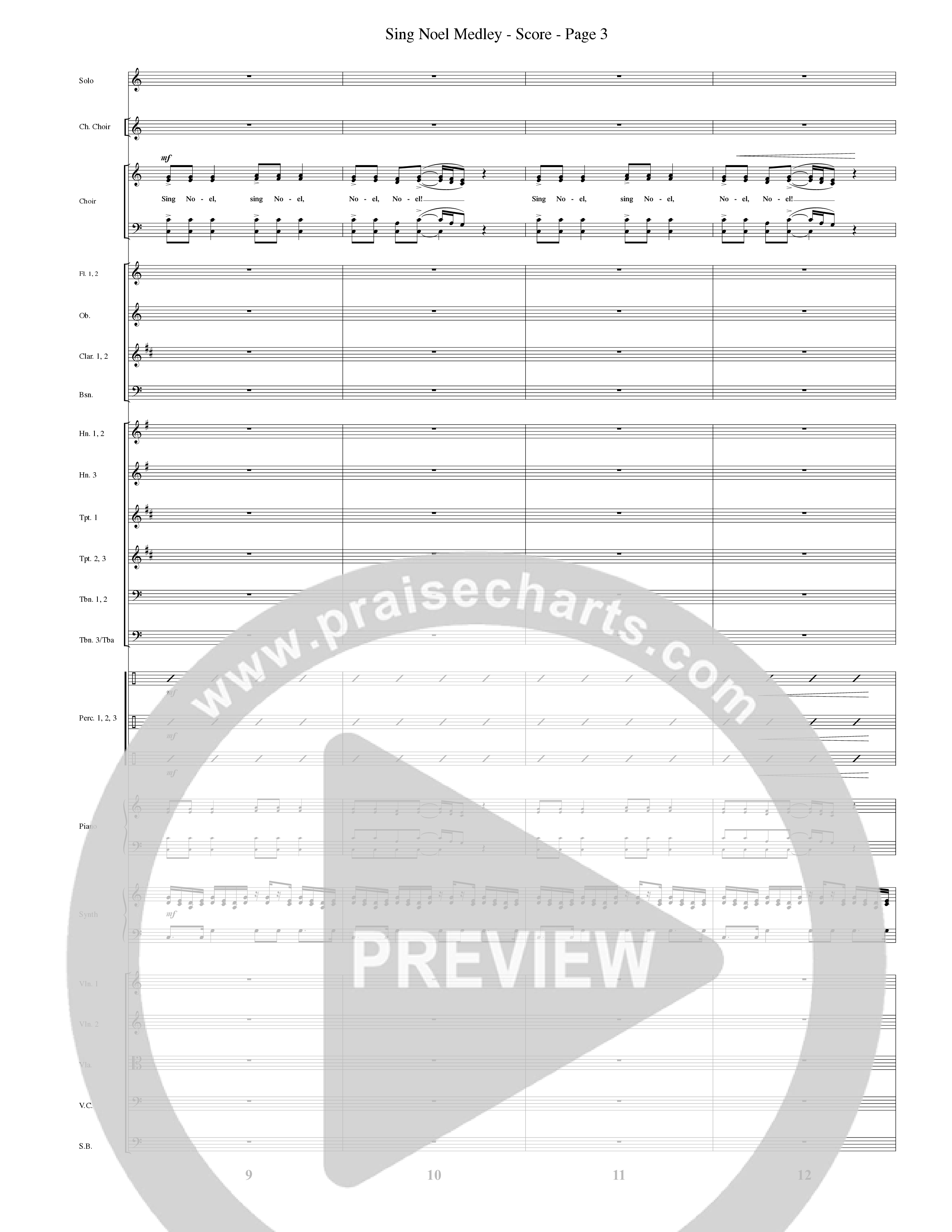 Sing Noel (with African Noel and Go Tell It On The Mountain) (Choral Anthem SATB) Orchestration (Word Music Choral / Arr. David Hamilton)