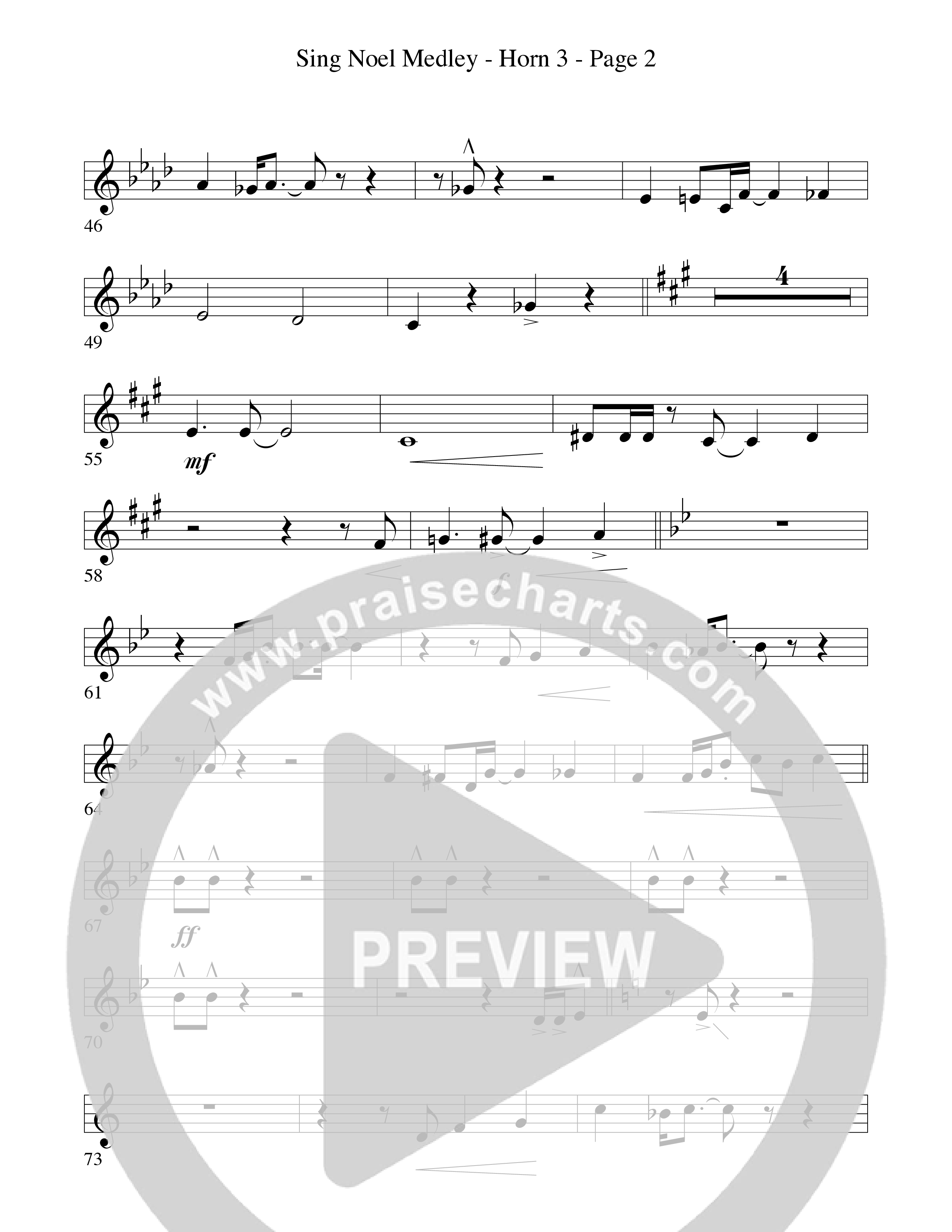 Sing Noel (with African Noel and Go Tell It On The Mountain) (Choral Anthem SATB) French Horn 3 (Word Music Choral / Arr. David Hamilton)
