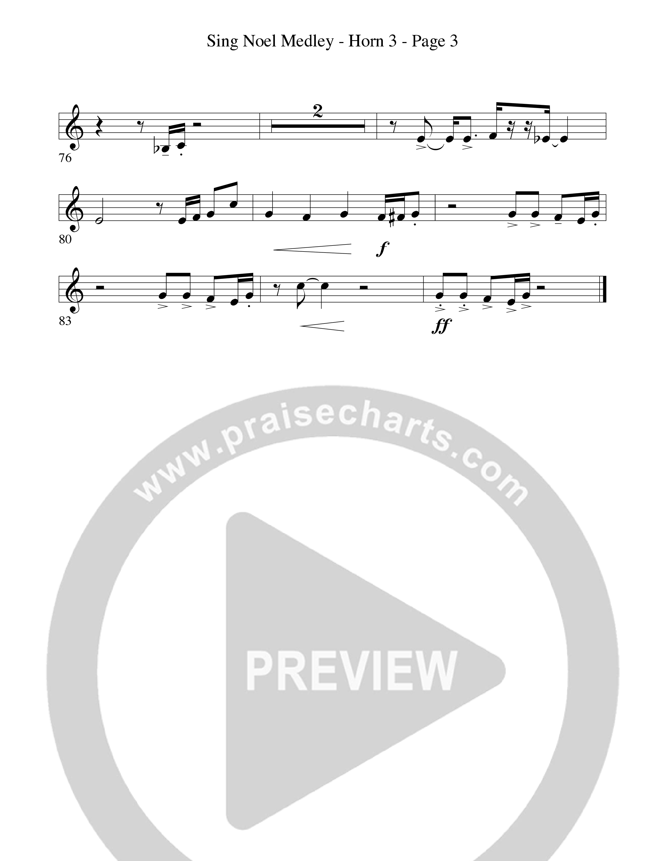 Sing Noel (with African Noel and Go Tell It On The Mountain) (Choral Anthem SATB) French Horn 3 (Word Music Choral / Arr. David Hamilton)