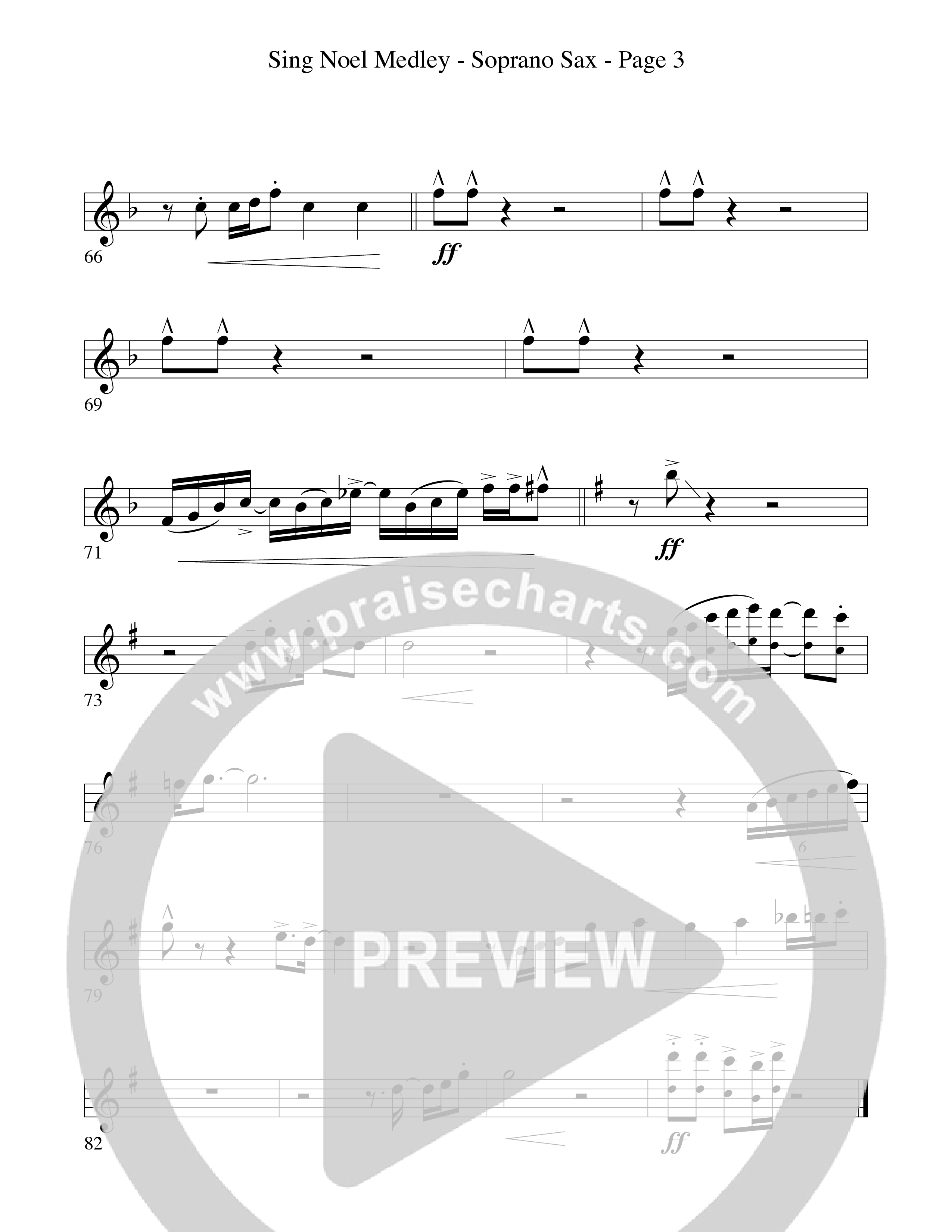 Sing Noel (with African Noel and Go Tell It On The Mountain) (Choral Anthem SATB) Soprano Sax (Word Music Choral / Arr. David Hamilton)