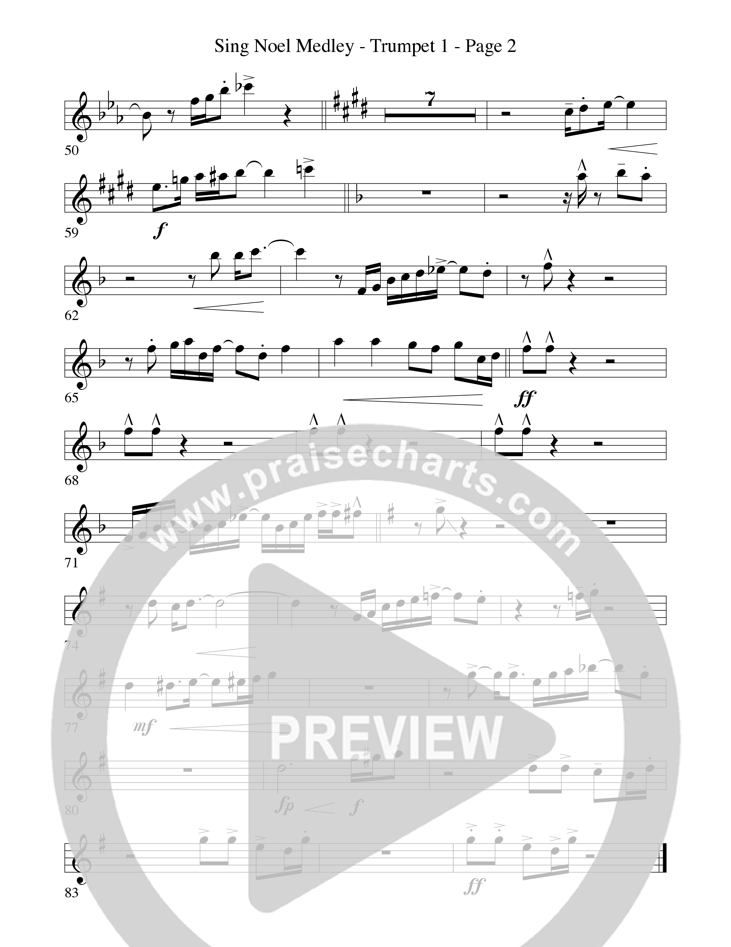Sing Noel (with African Noel and Go Tell It On The Mountain) (Choral Anthem SATB) Trumpet 1 (Word Music Choral / Arr. David Hamilton)