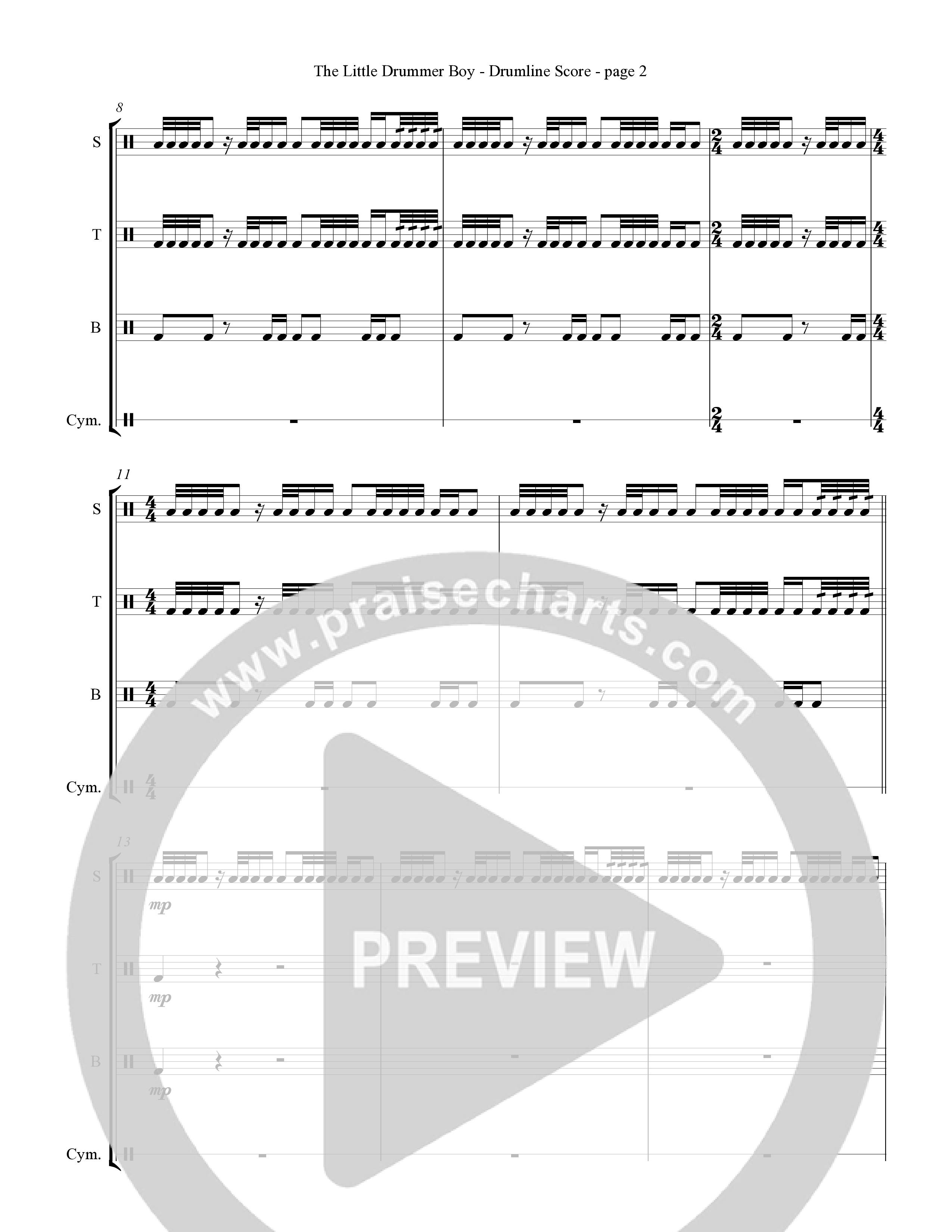The Little Drummer Boy (Choral Anthem SATB) Drum Line (Word Music Choral / Arr. Lari Goss)