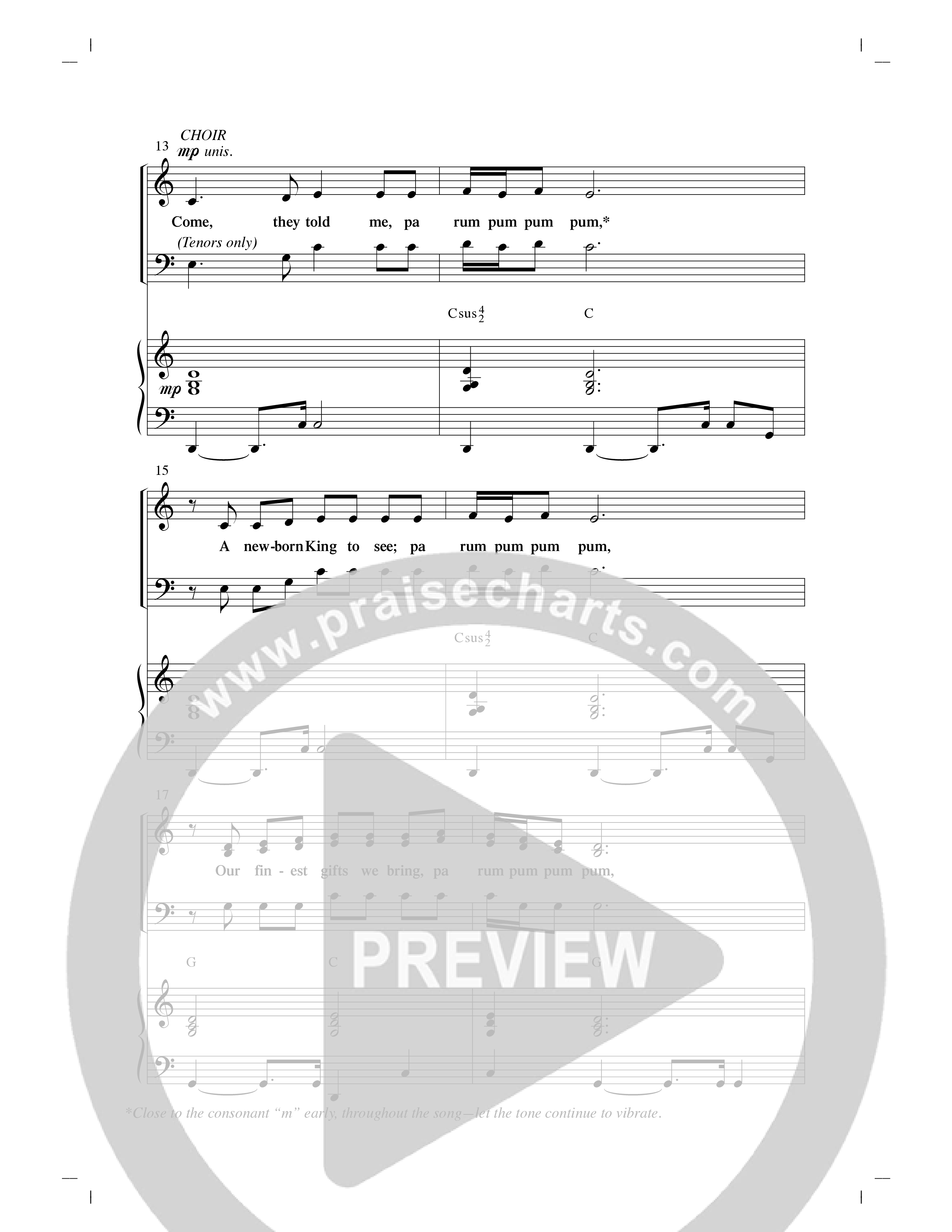 The Little Drummer Boy (Choral Anthem SATB) Anthem (SATB/Piano) (Word Music Choral / Arr. Lari Goss)