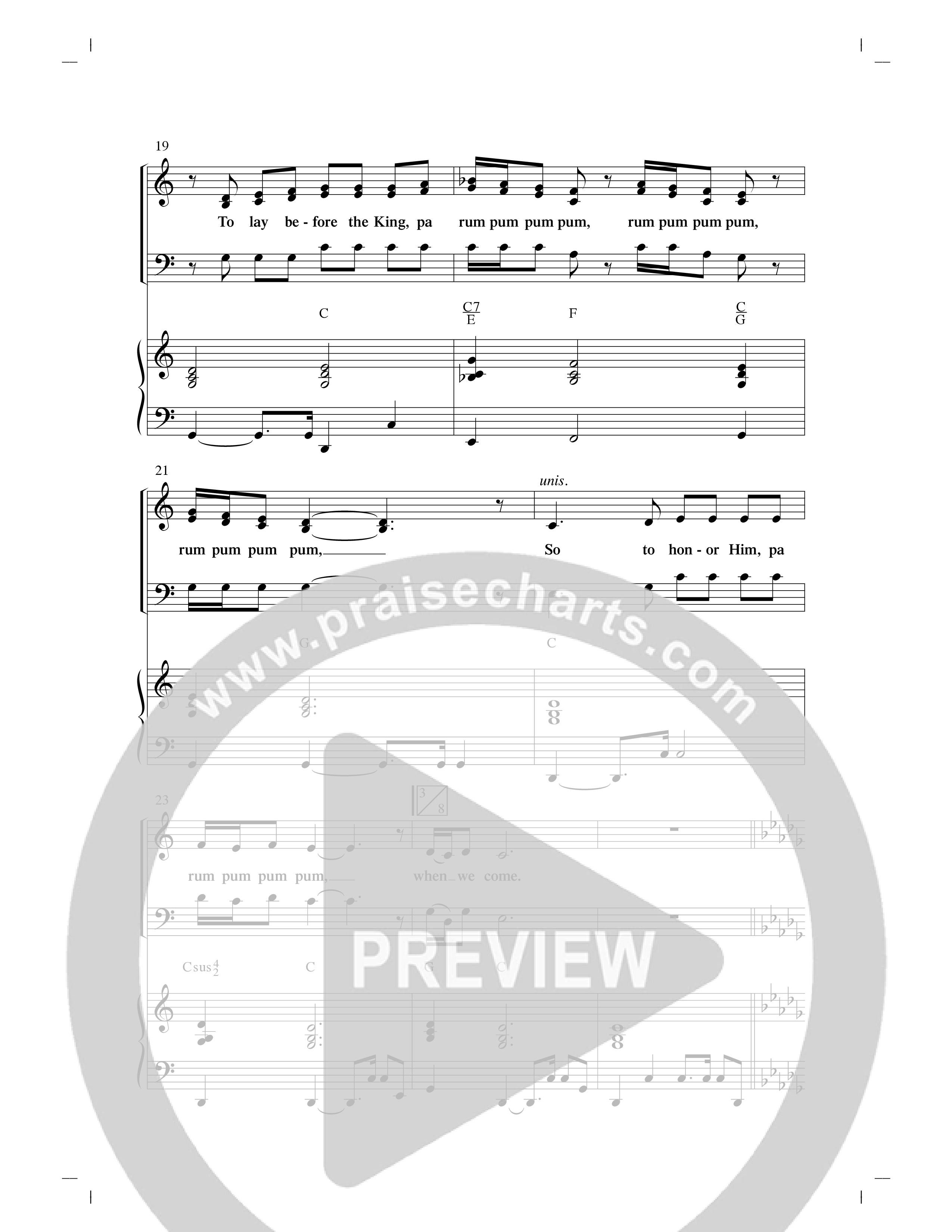 The Little Drummer Boy (Choral Anthem SATB) Anthem (SATB/Piano) (Word Music Choral / Arr. Lari Goss)