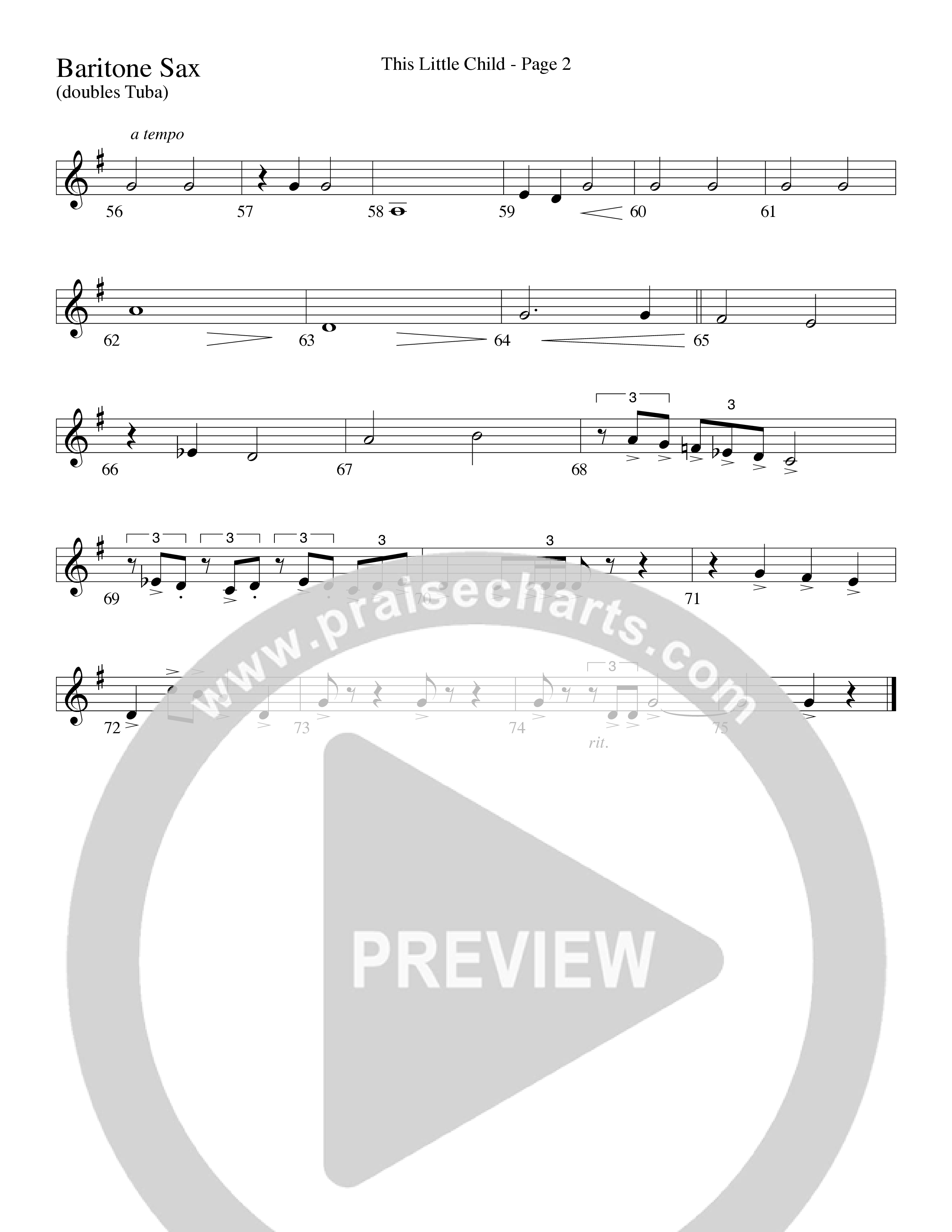 This Little Child (Choral Anthem SATB) Bari Sax (Word Music Choral / Arr. Lari Goss)