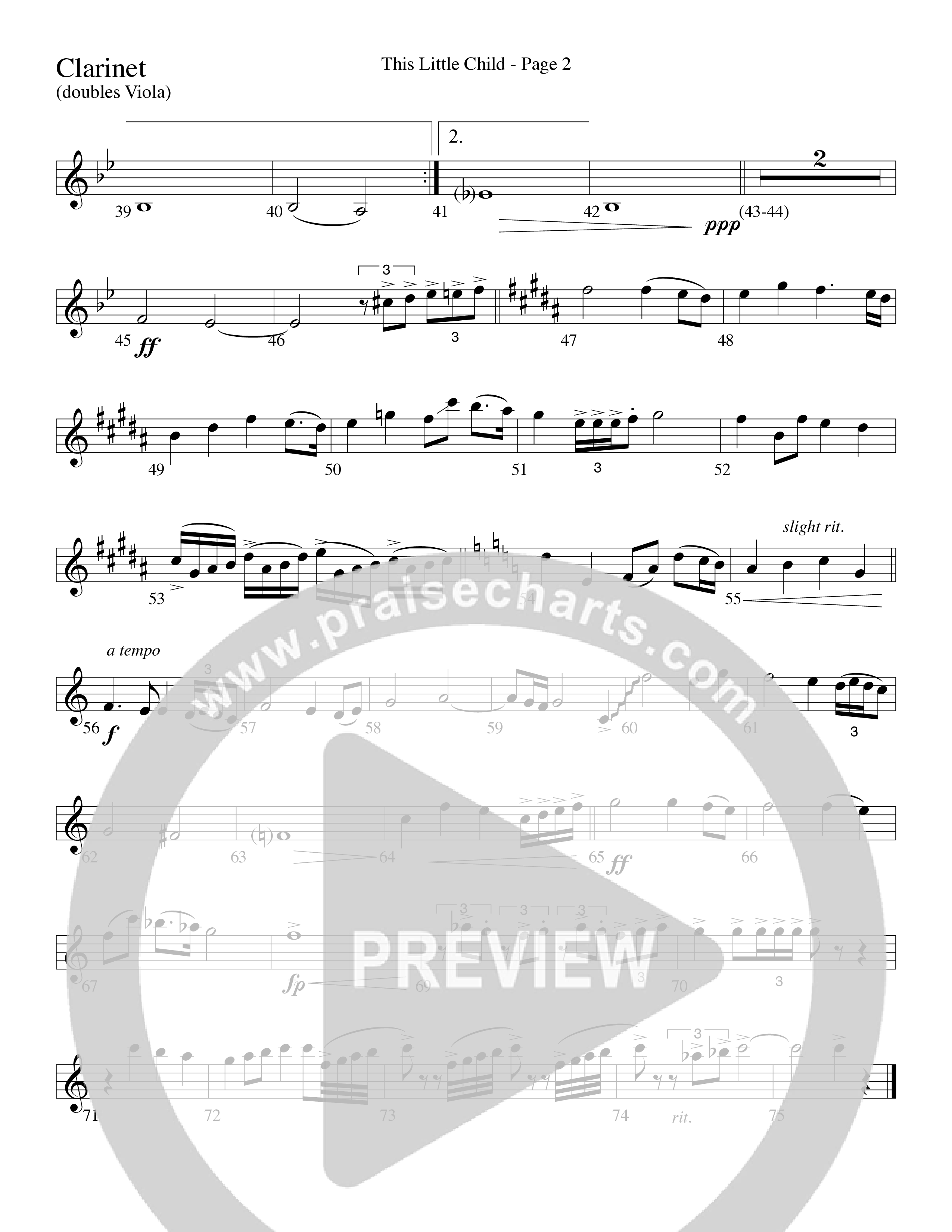 This Little Child (Choral Anthem SATB) Clarinet (Word Music Choral / Arr. Lari Goss)