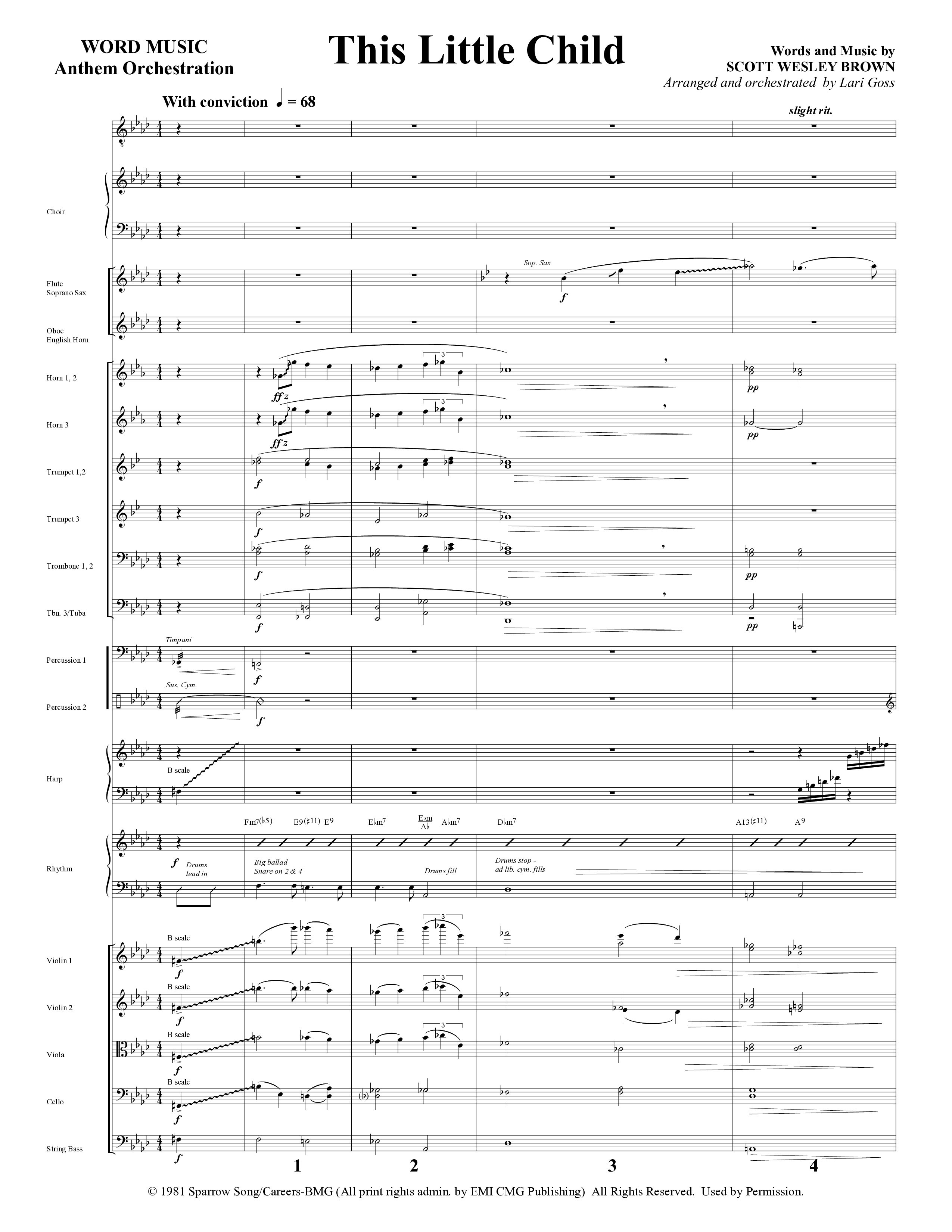 This Little Child (Choral Anthem SATB) Orchestration (Word Music Choral / Arr. Lari Goss)