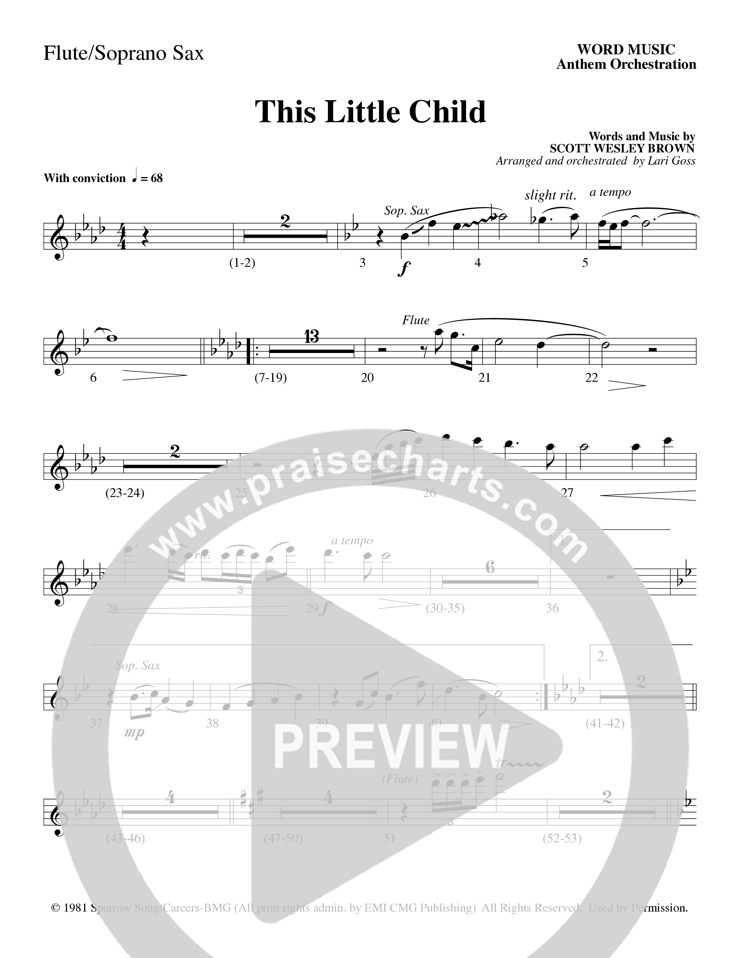 This Little Child (Choral Anthem SATB) Flute (Word Music Choral / Arr. Lari Goss)