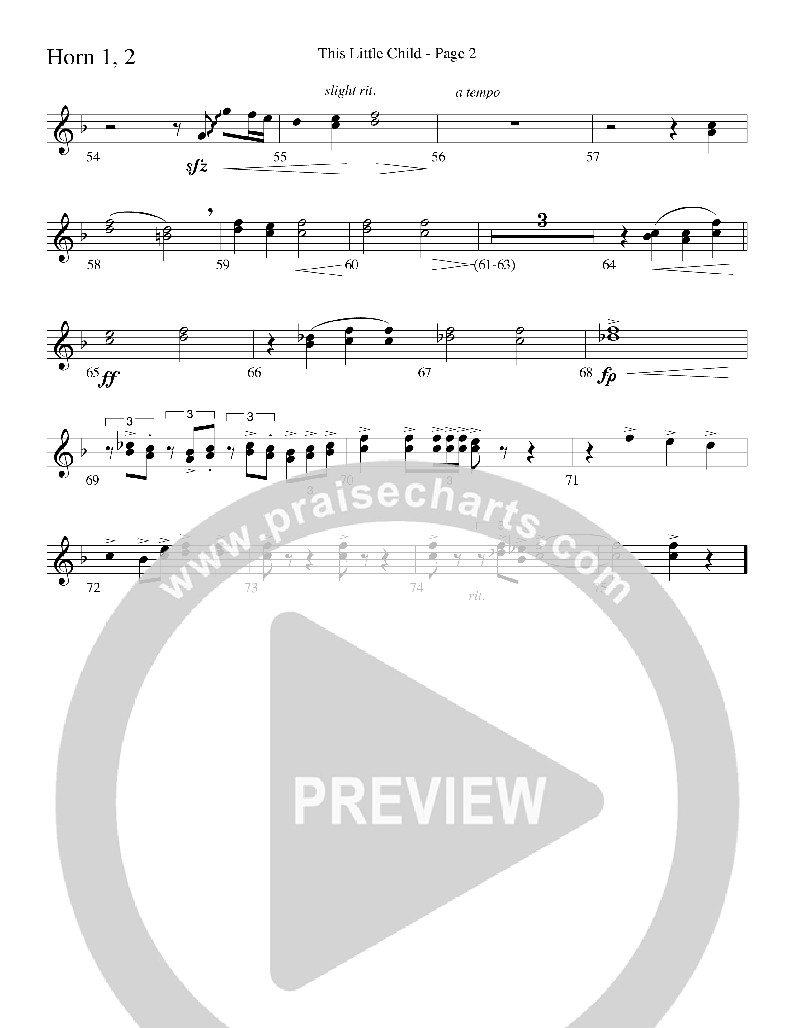 This Little Child (Choral Anthem SATB) French Horn 1/2 (Word Music Choral / Arr. Lari Goss)