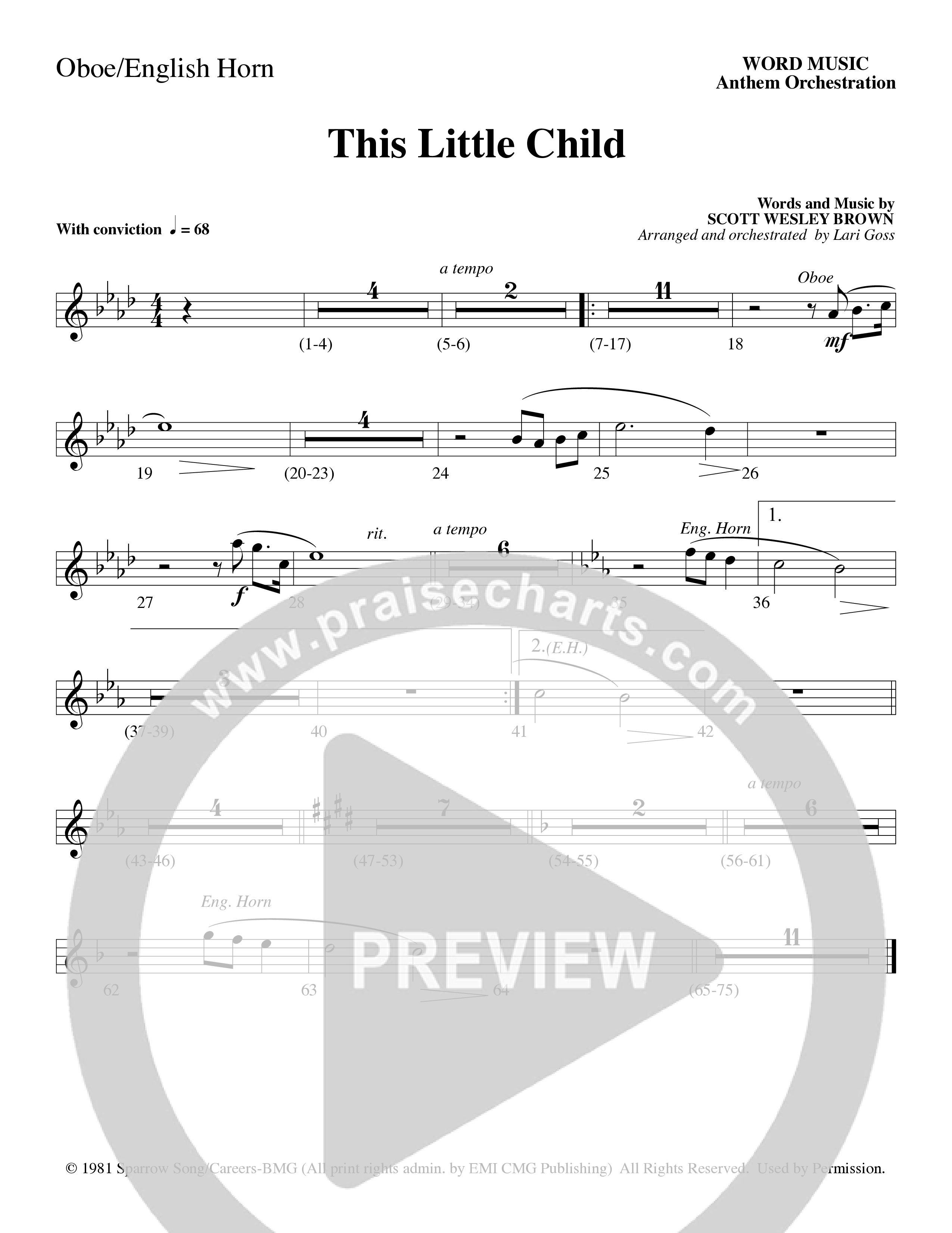 This Little Child (Choral Anthem SATB) Oboe (Word Music Choral / Arr. Lari Goss)