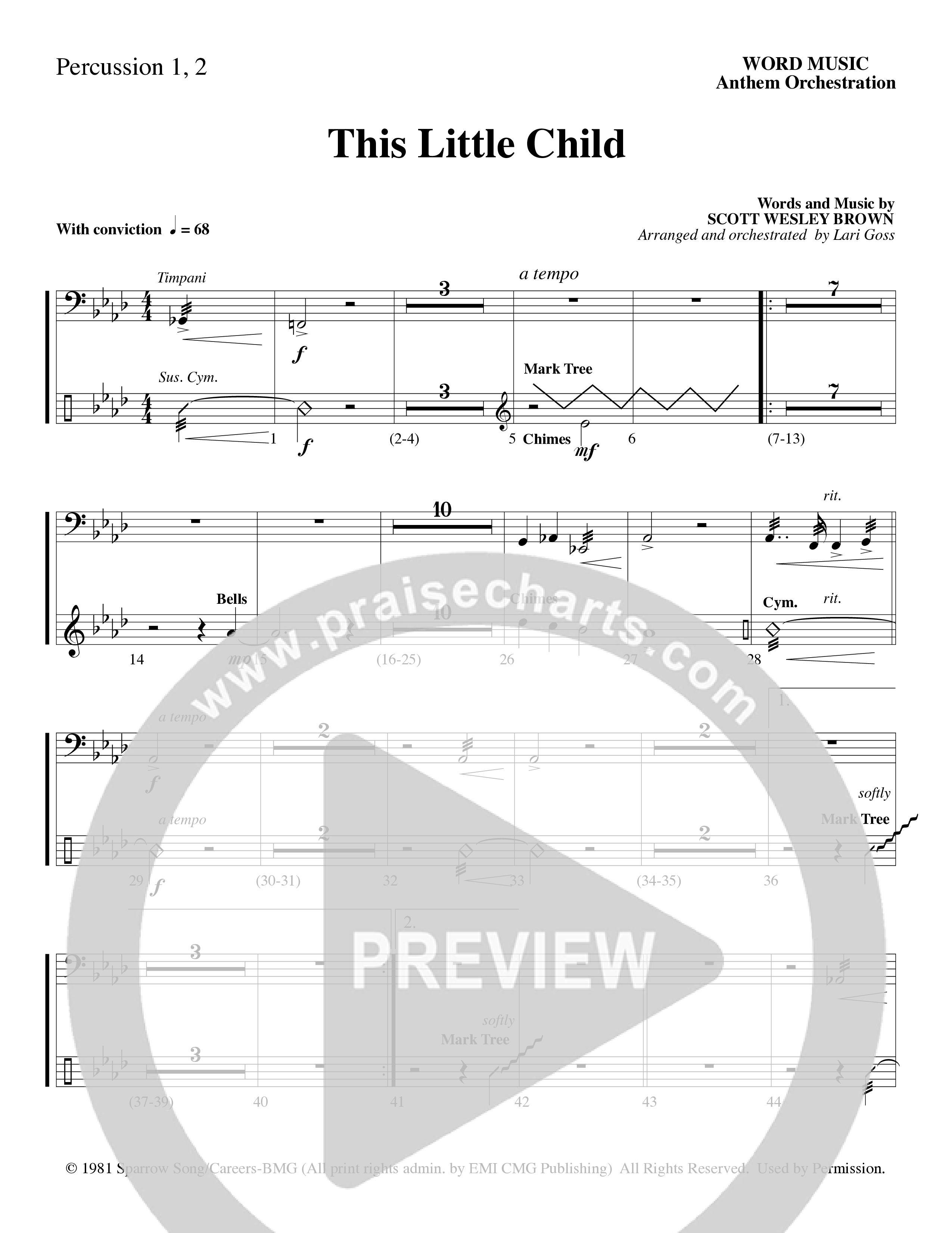 This Little Child (Choral Anthem SATB) Percussion 1/2 (Word Music Choral / Arr. Lari Goss)