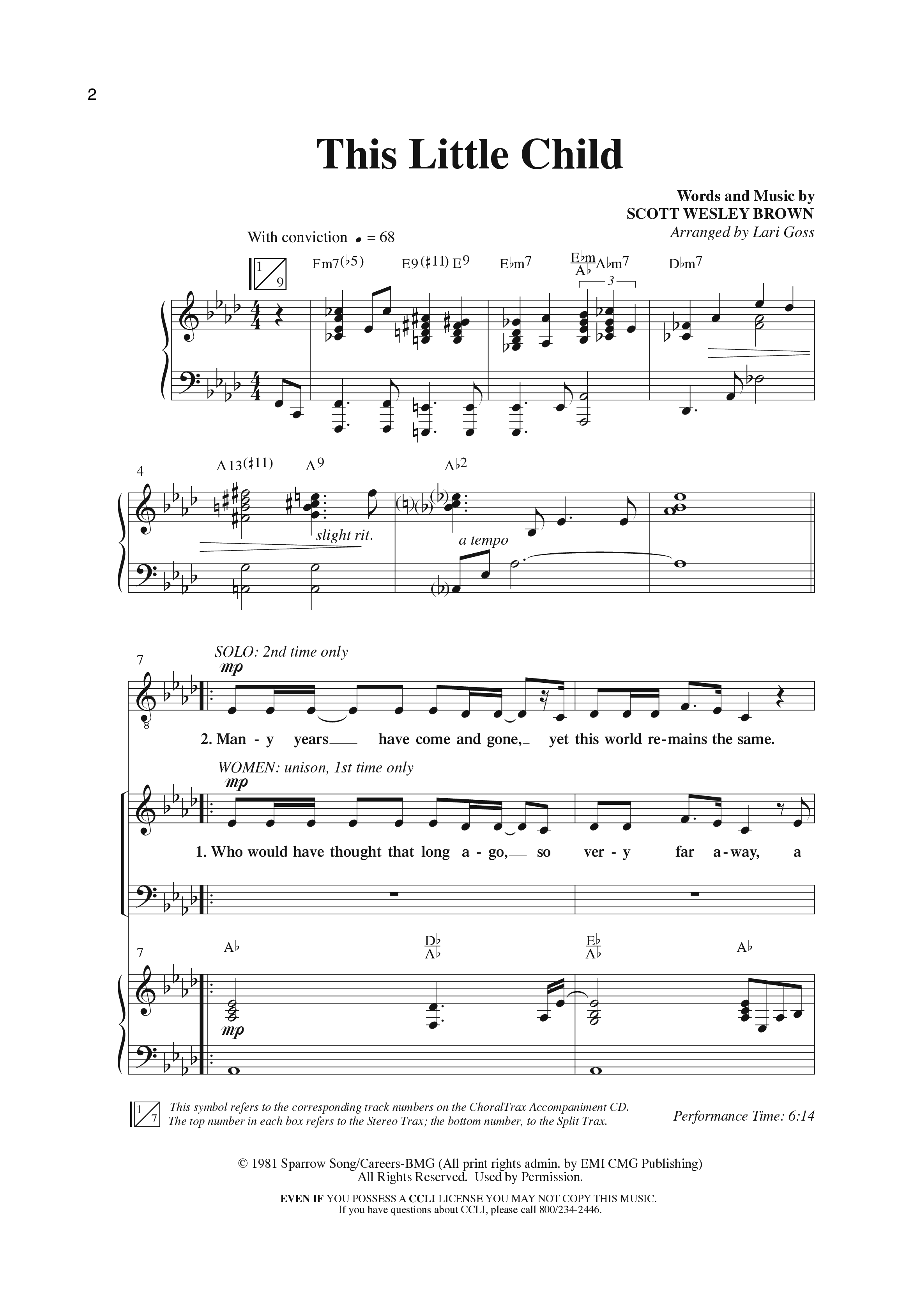 This Little Child (Choral Anthem SATB) Anthem (SATB/Piano) (Word Music Choral / Arr. Lari Goss)