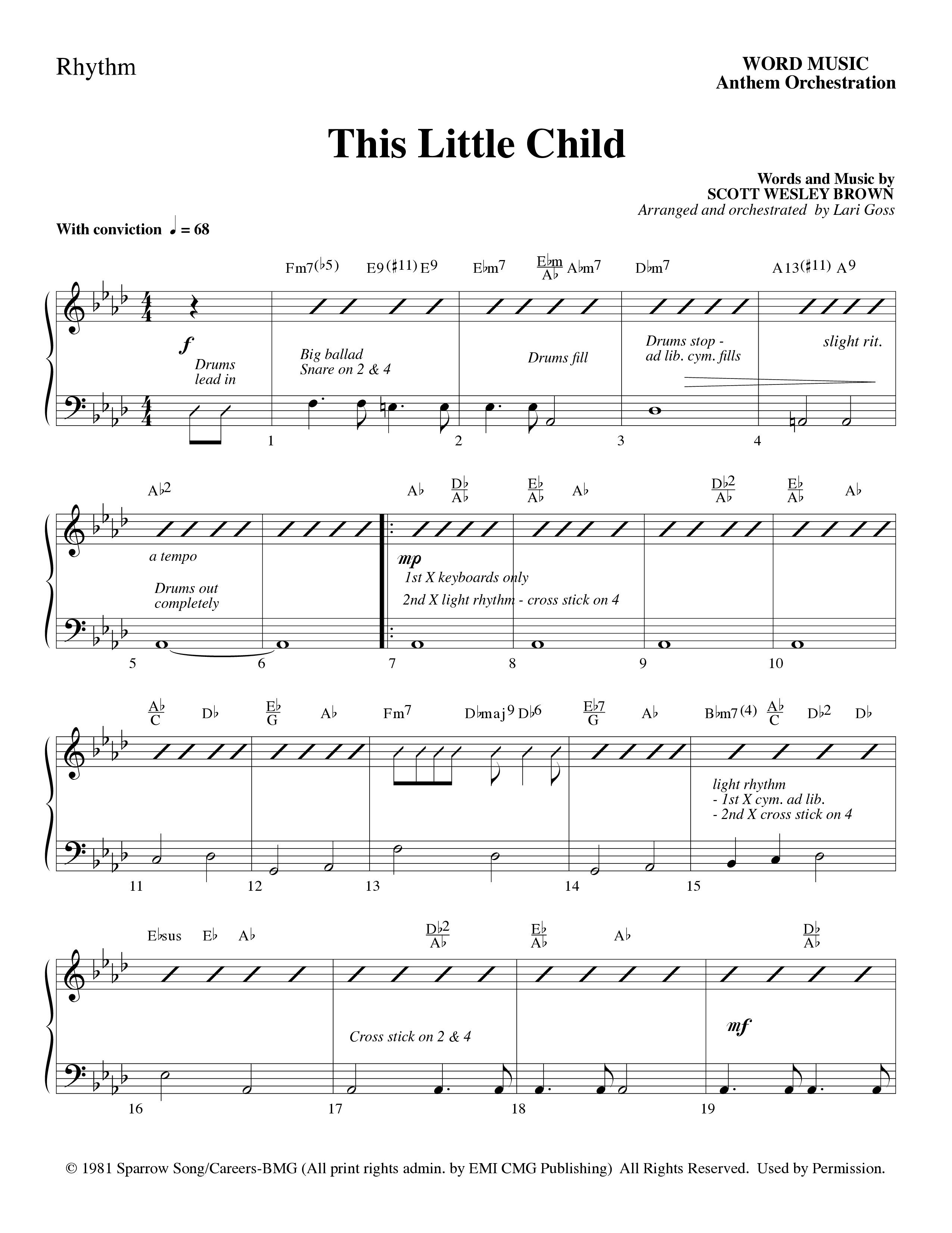 This Little Child (Choral Anthem SATB) Rhythm Chart (Word Music Choral / Arr. Lari Goss)
