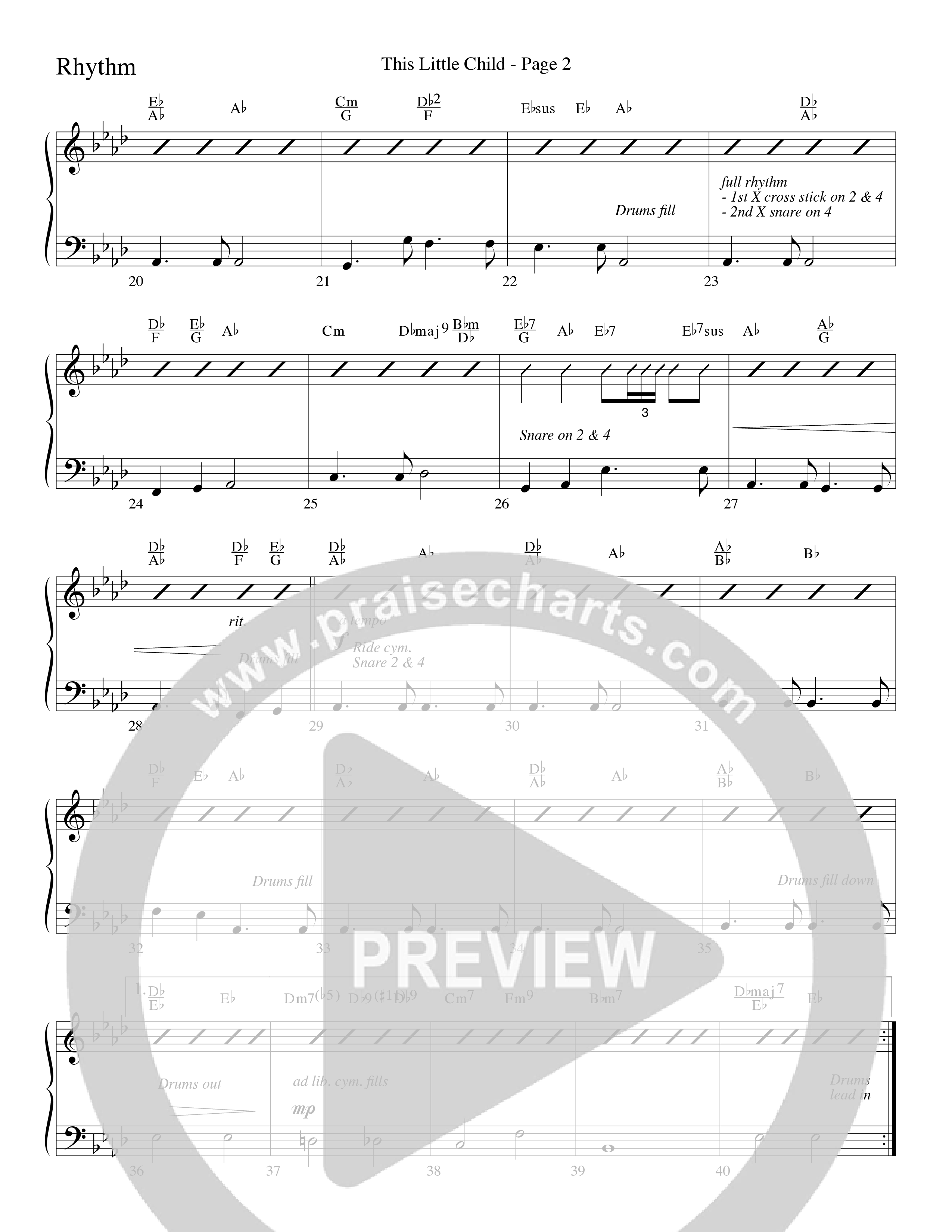 This Little Child (Choral Anthem SATB) Rhythm Chart (Word Music Choral / Arr. Lari Goss)
