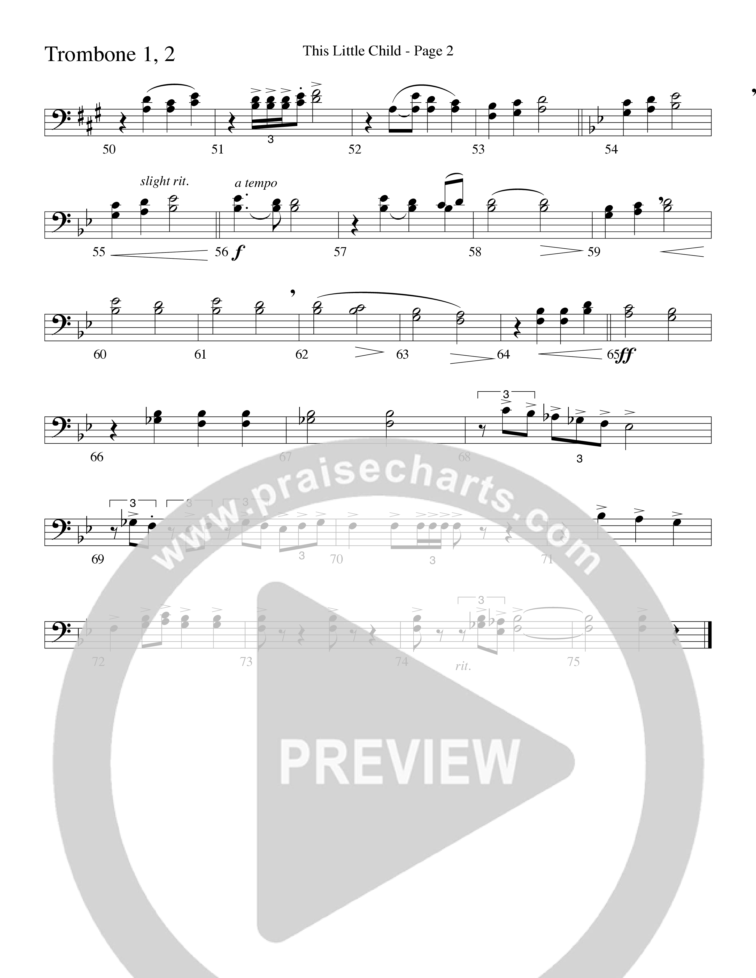 This Little Child (Choral Anthem SATB) Trombone 1/2 (Word Music Choral / Arr. Lari Goss)
