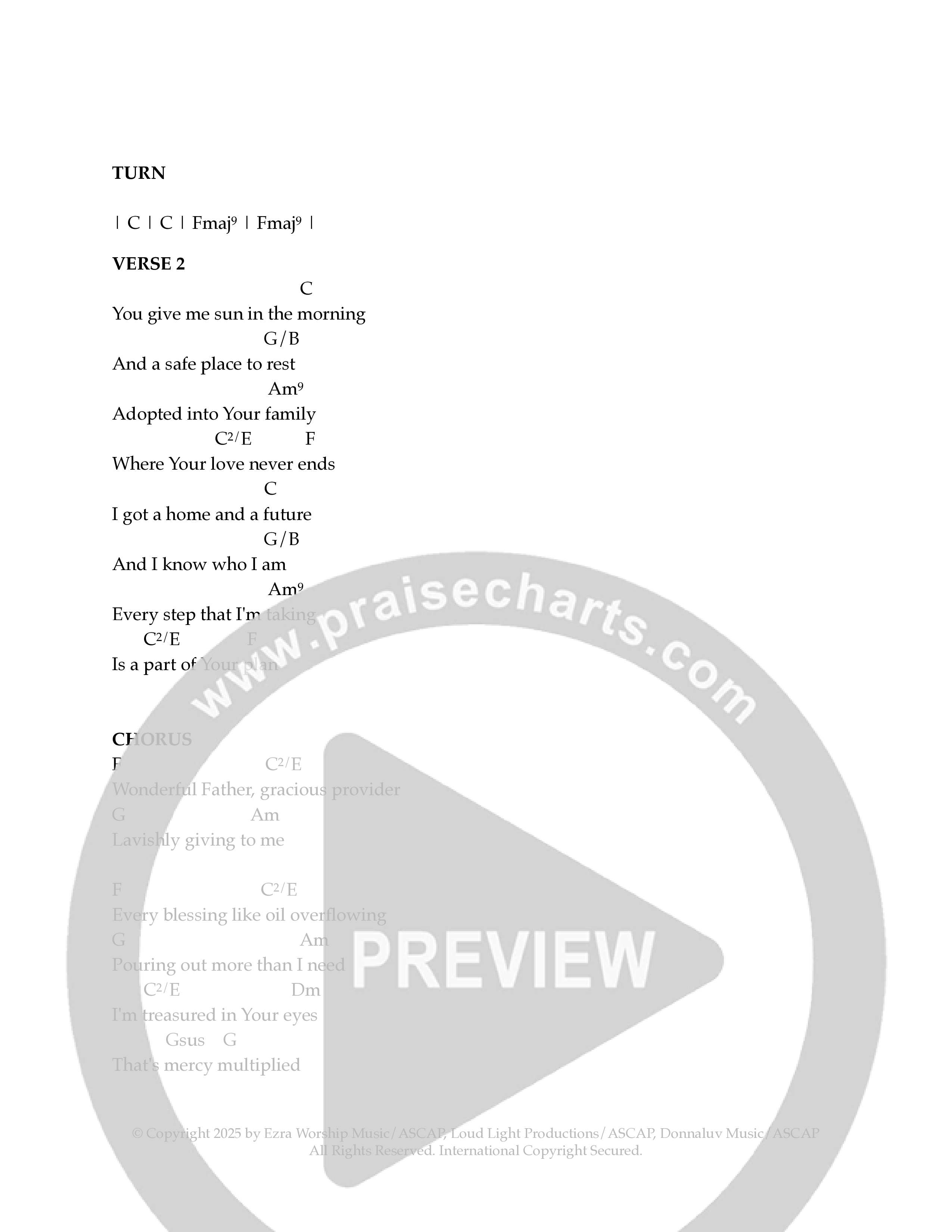 Mercy Multiplied Chord Chart (Ezra Worship Initiative)