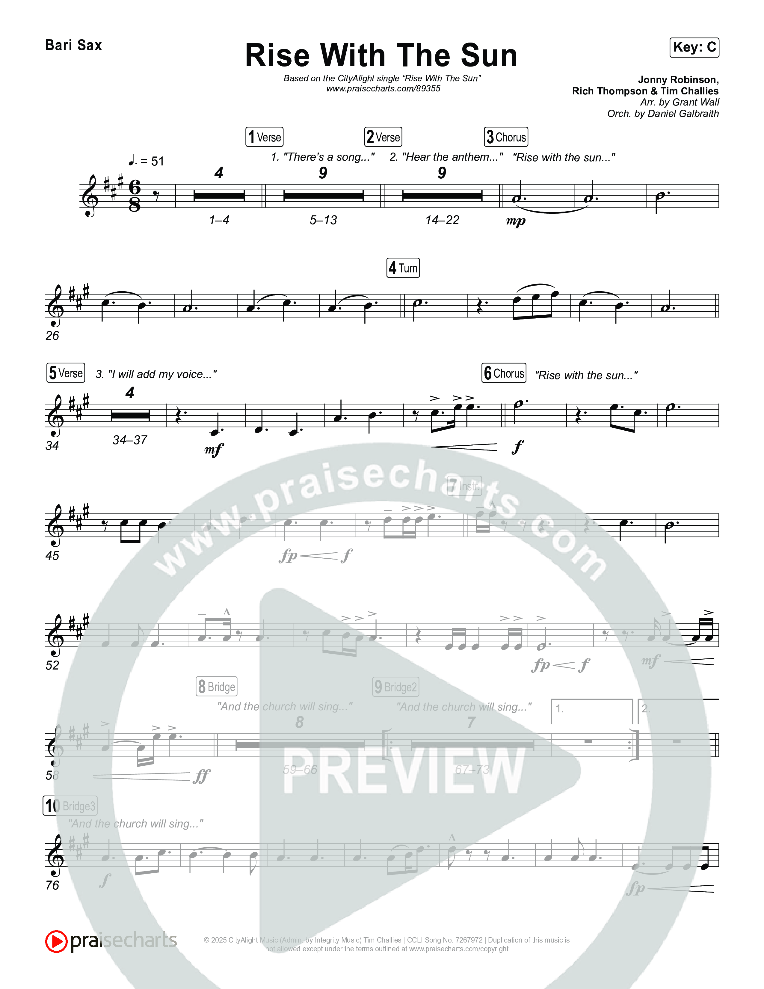 Rise With The Sun Bari Sax (CityAlight)