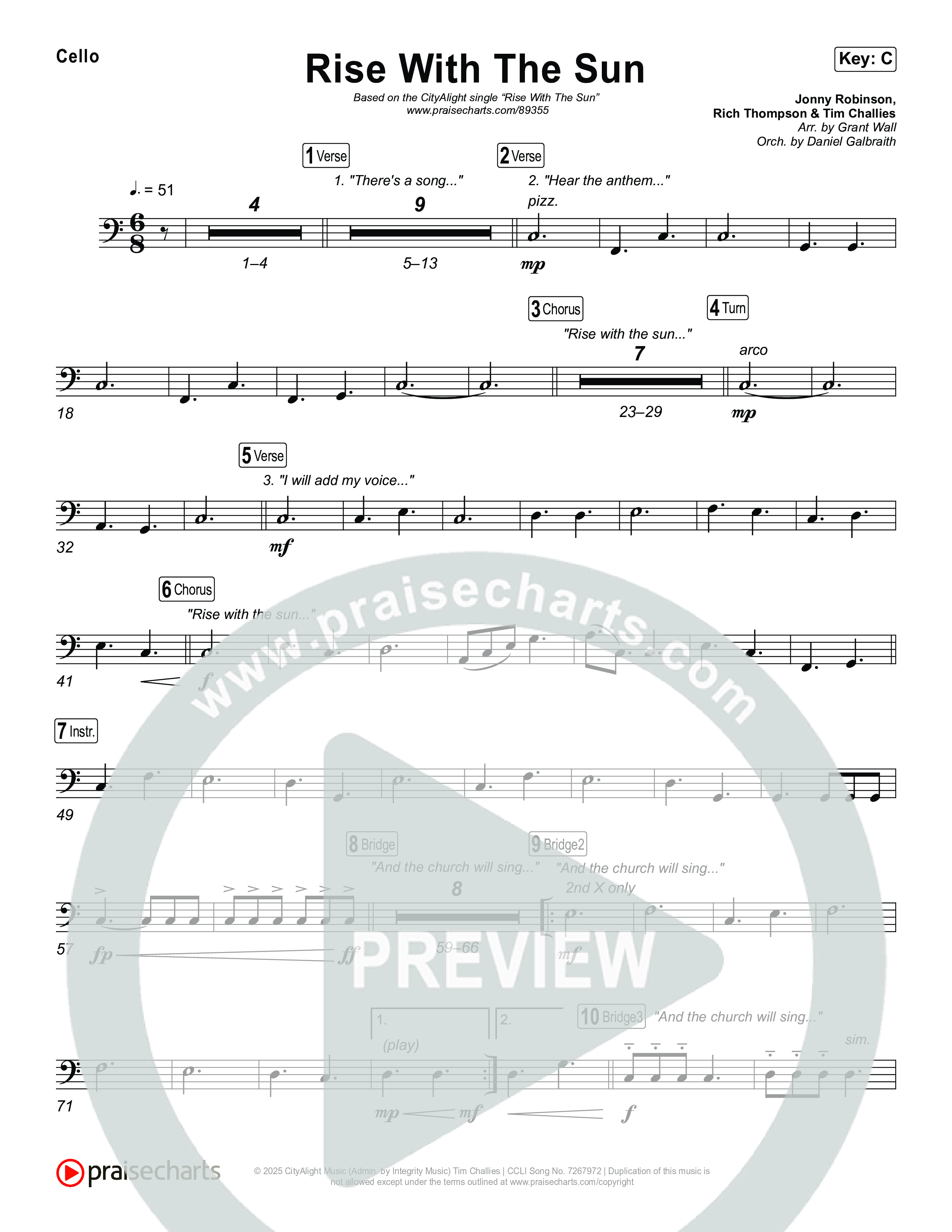 Rise With The Sun Cello (CityAlight)