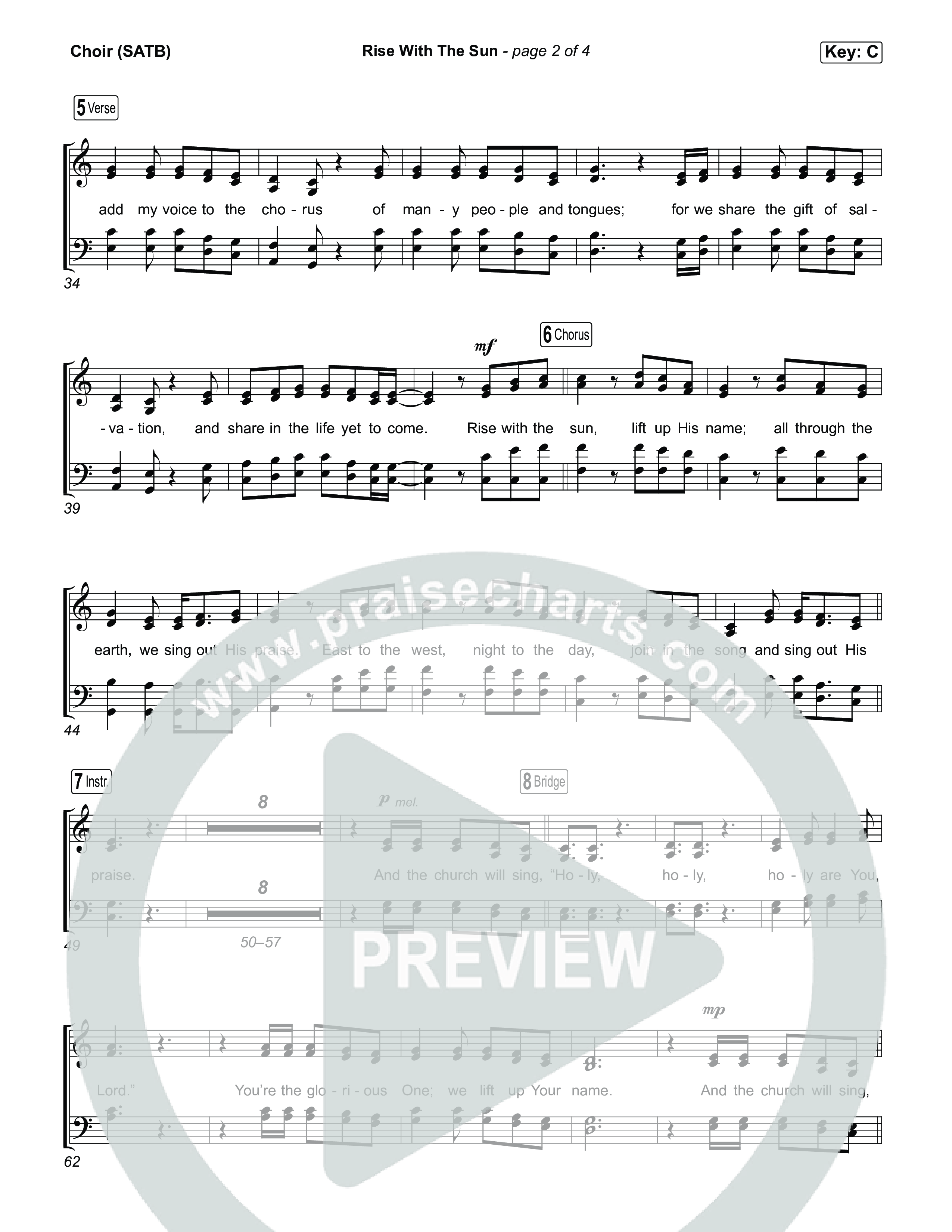 Rise With The Sun Choir Sheet (SATB) (CityAlight)