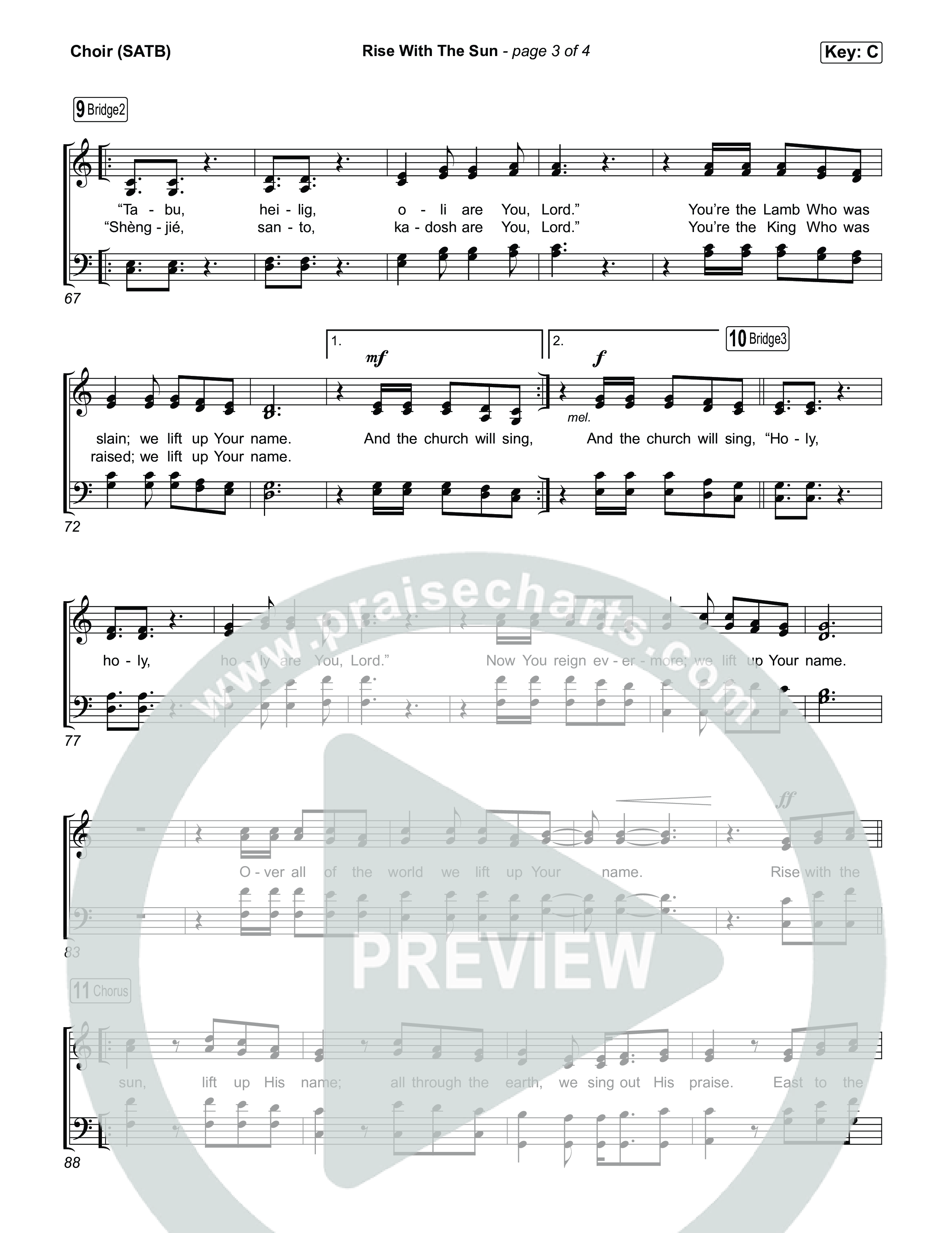 Rise With The Sun Choir Sheet (SATB) (CityAlight)