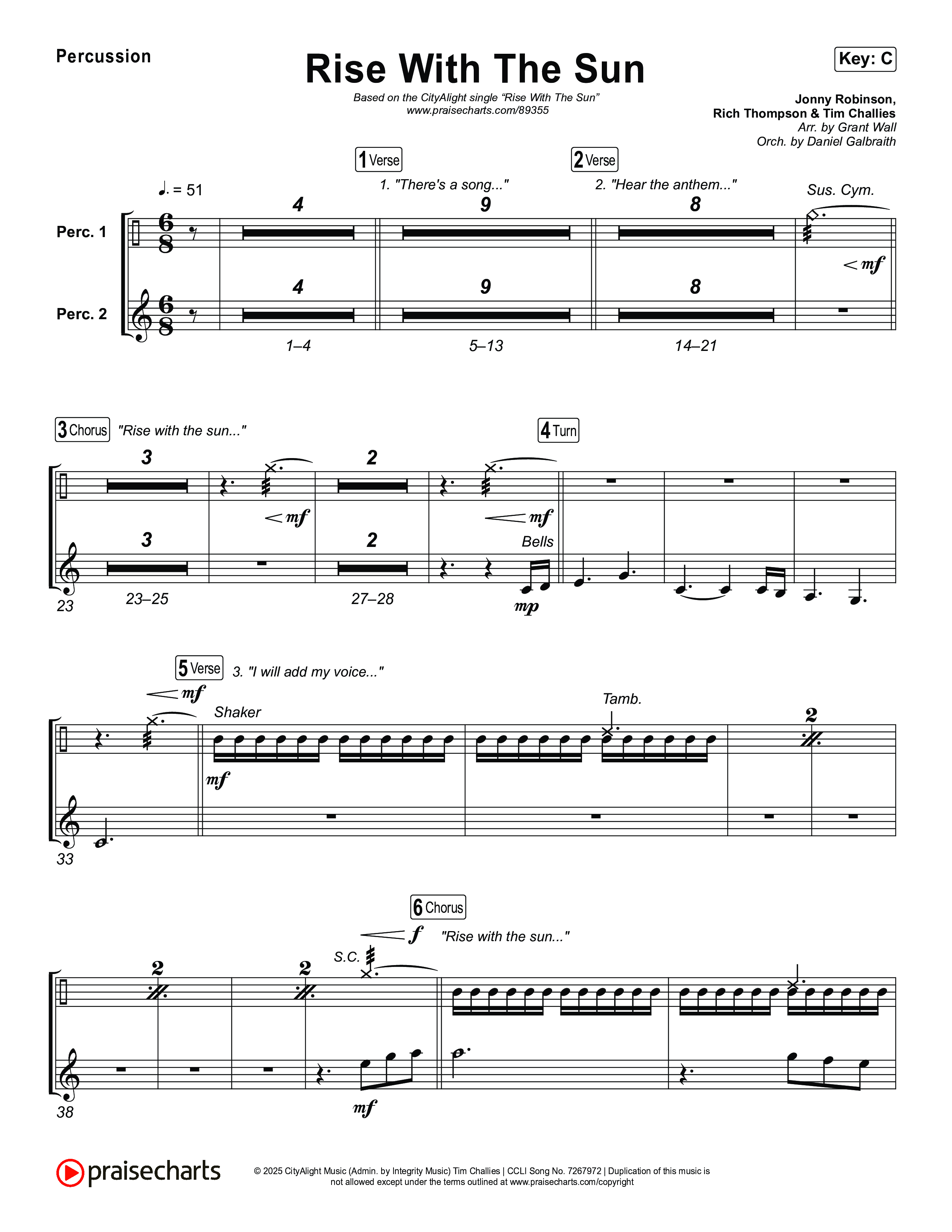 Rise With The Sun Percussion (CityAlight)