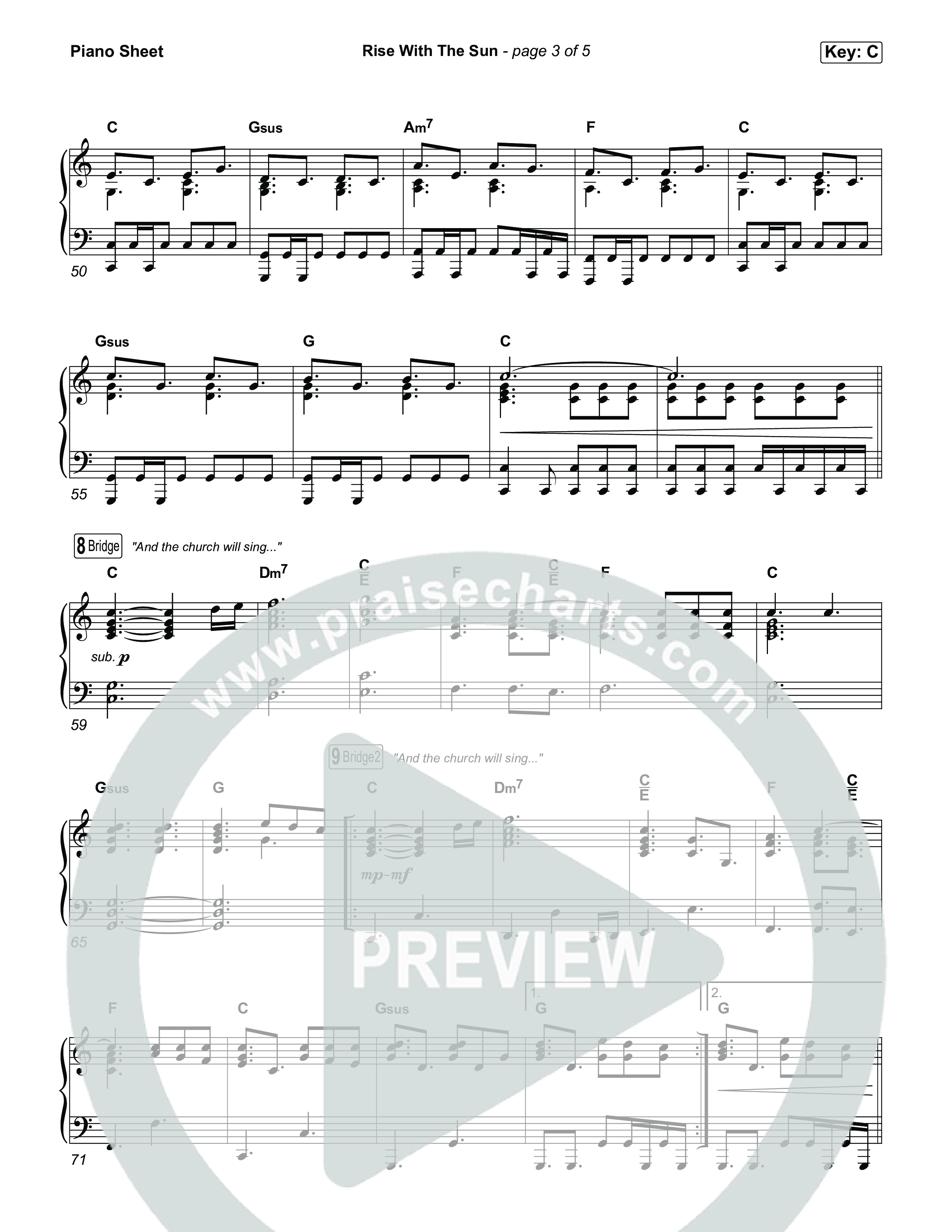 Rise With The Sun Piano Sheet (CityAlight)