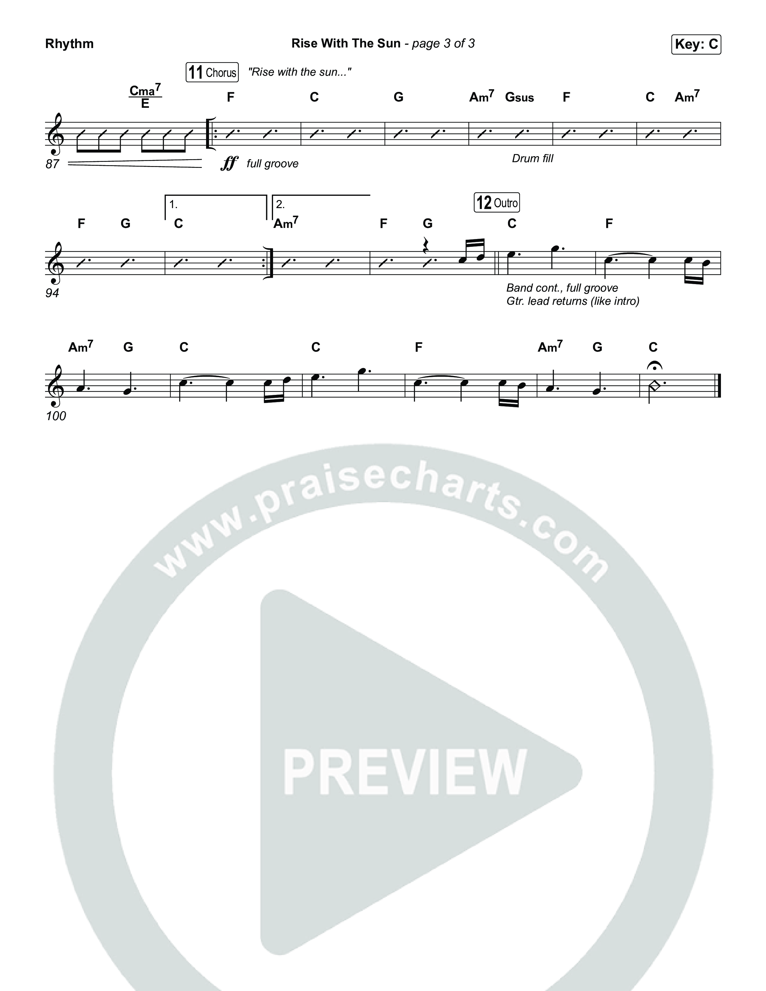 Rise With The Sun Rhythm Chart (CityAlight)
