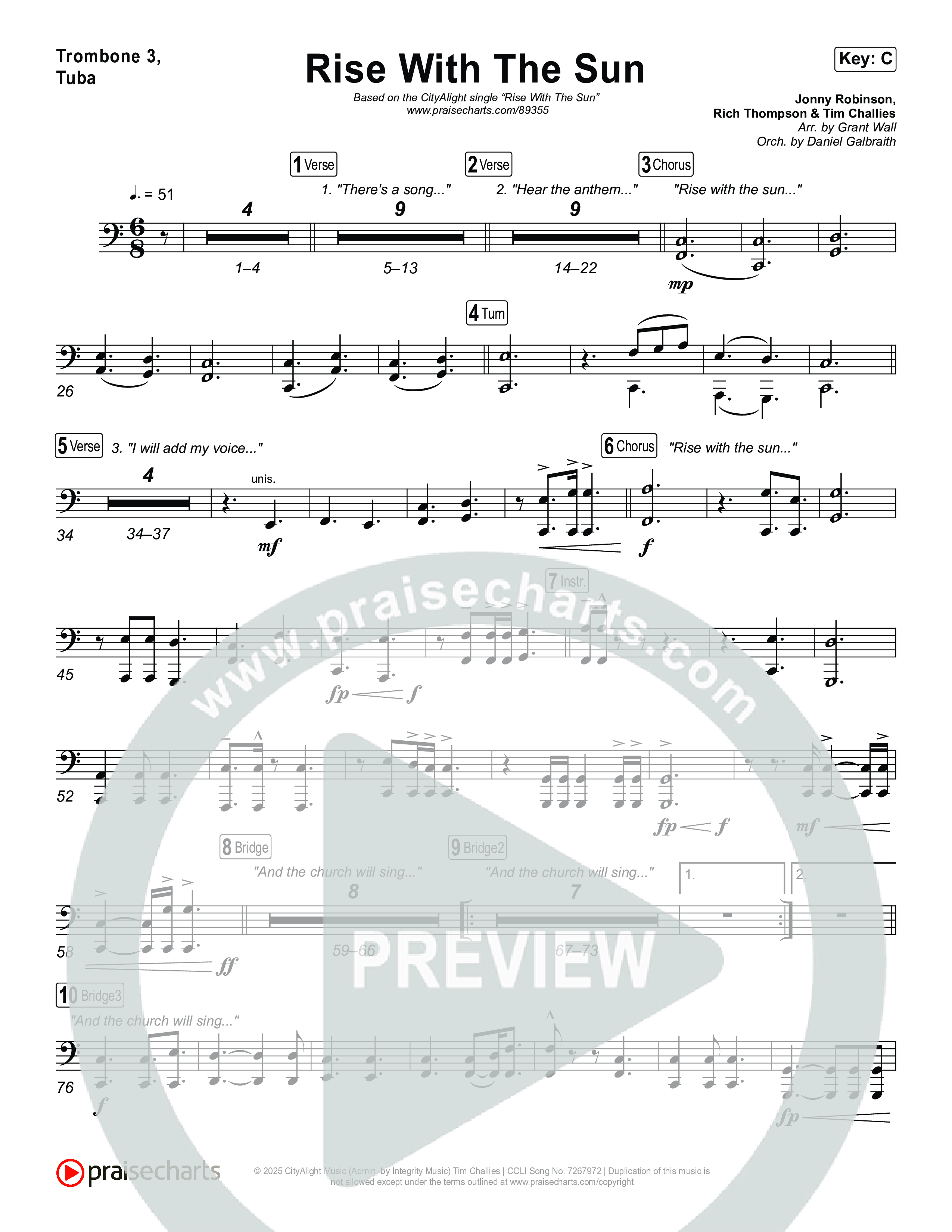 Rise With The Sun Trombone 1,2 (CityAlight)