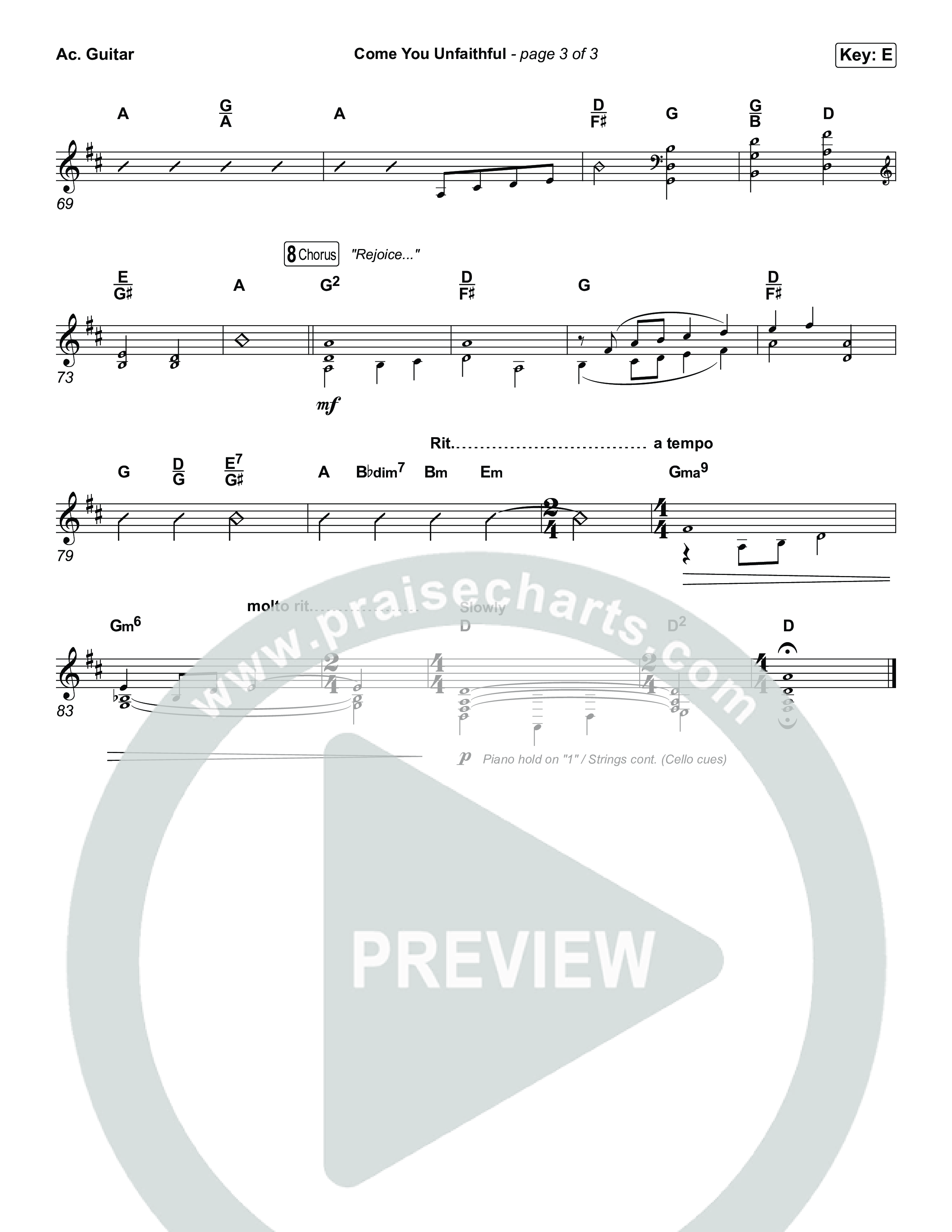 Come You Unfaithful Acoustic Guitar (Michael Boggs / Amy Grant)