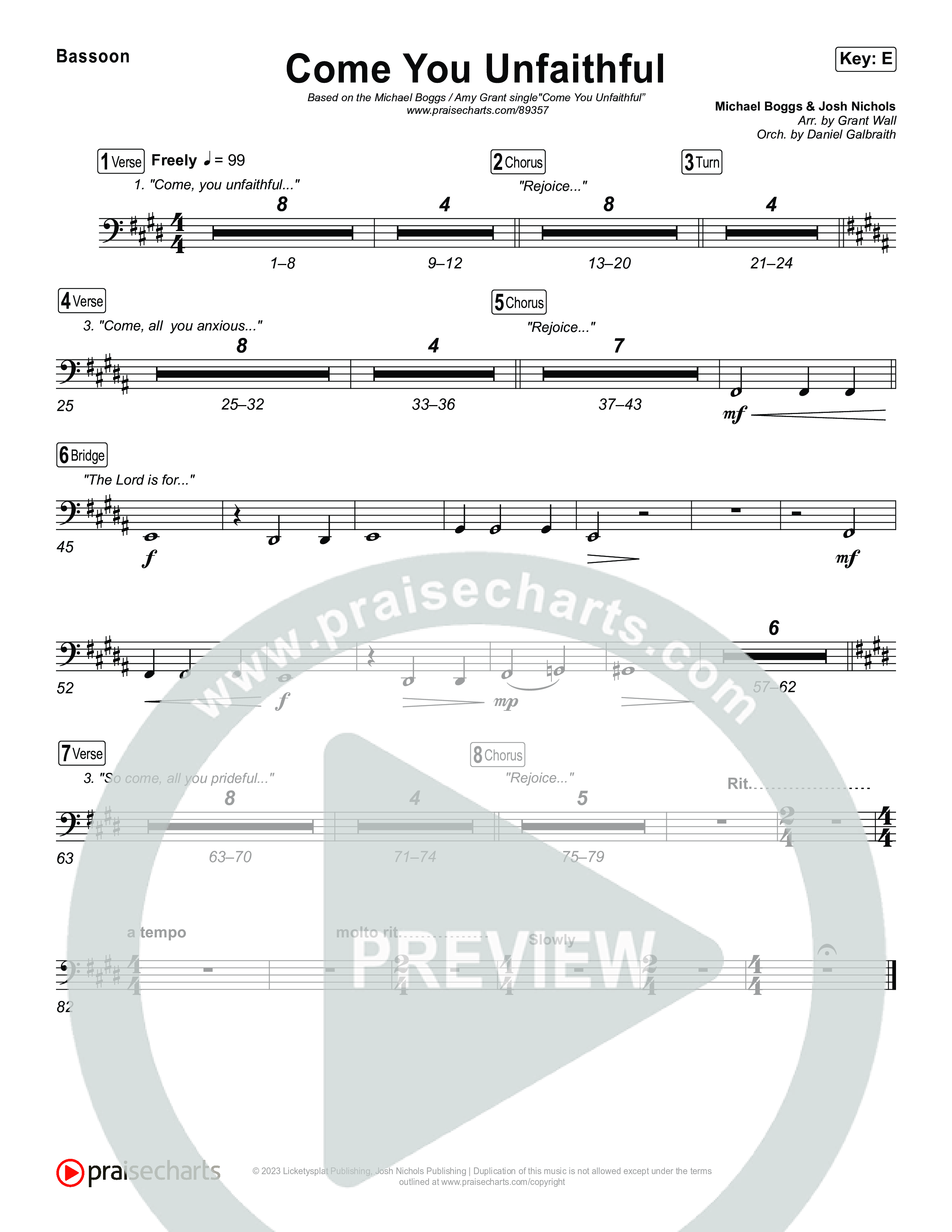 Come You Unfaithful Bassoon (Michael Boggs / Amy Grant)