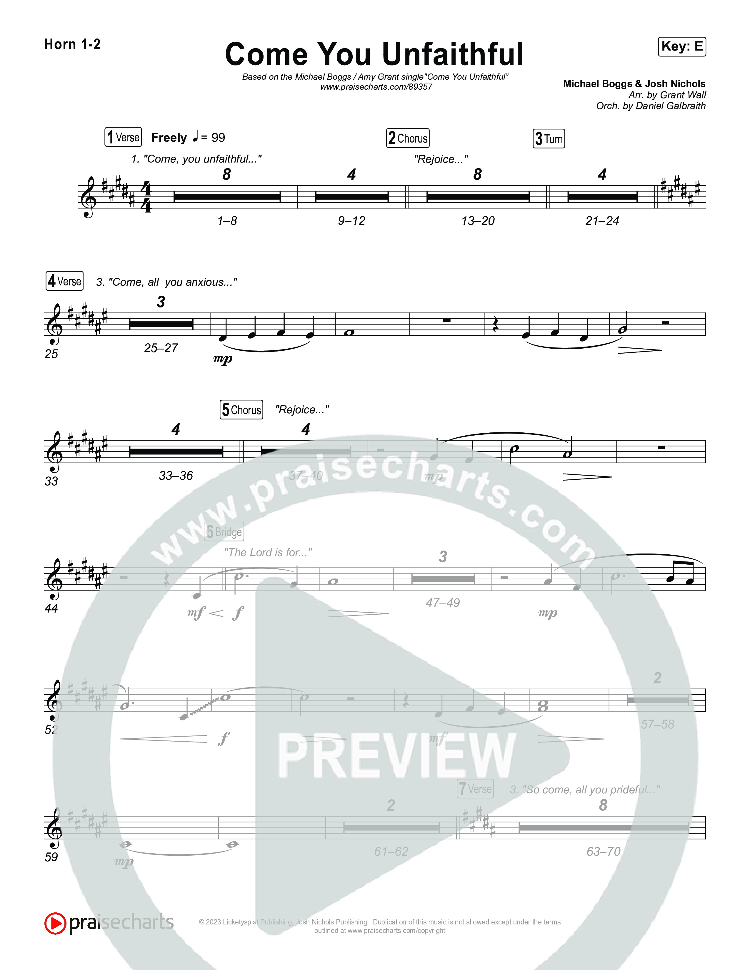 Come You Unfaithful Brass Pack (Michael Boggs / Amy Grant)