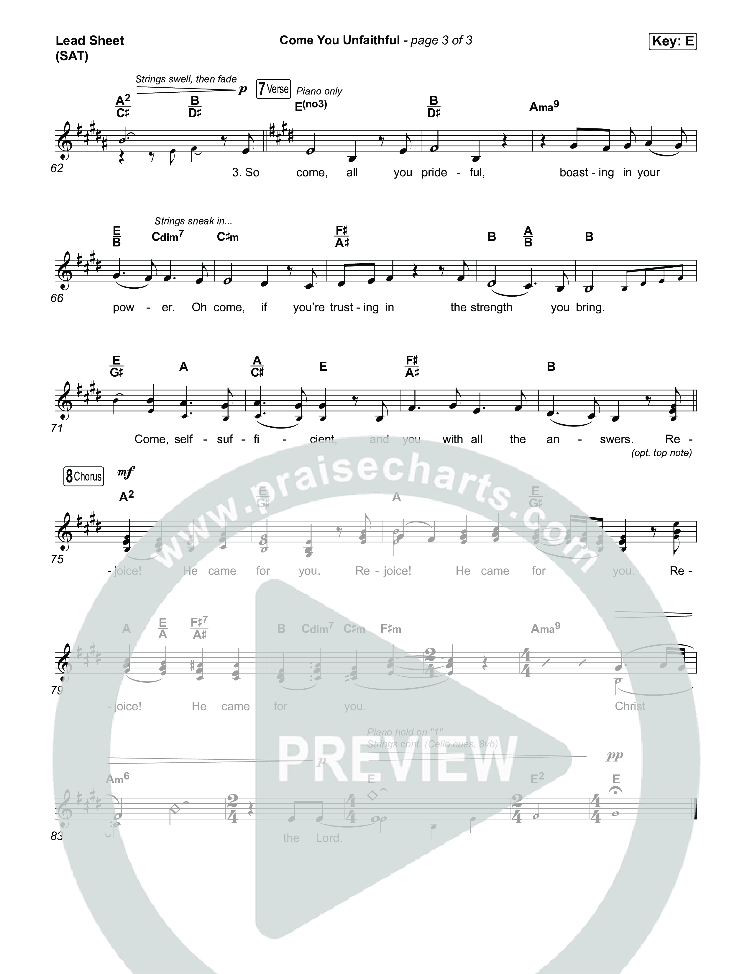 Come You Unfaithful Lead Sheet (SAT) (Michael Boggs / Amy Grant)