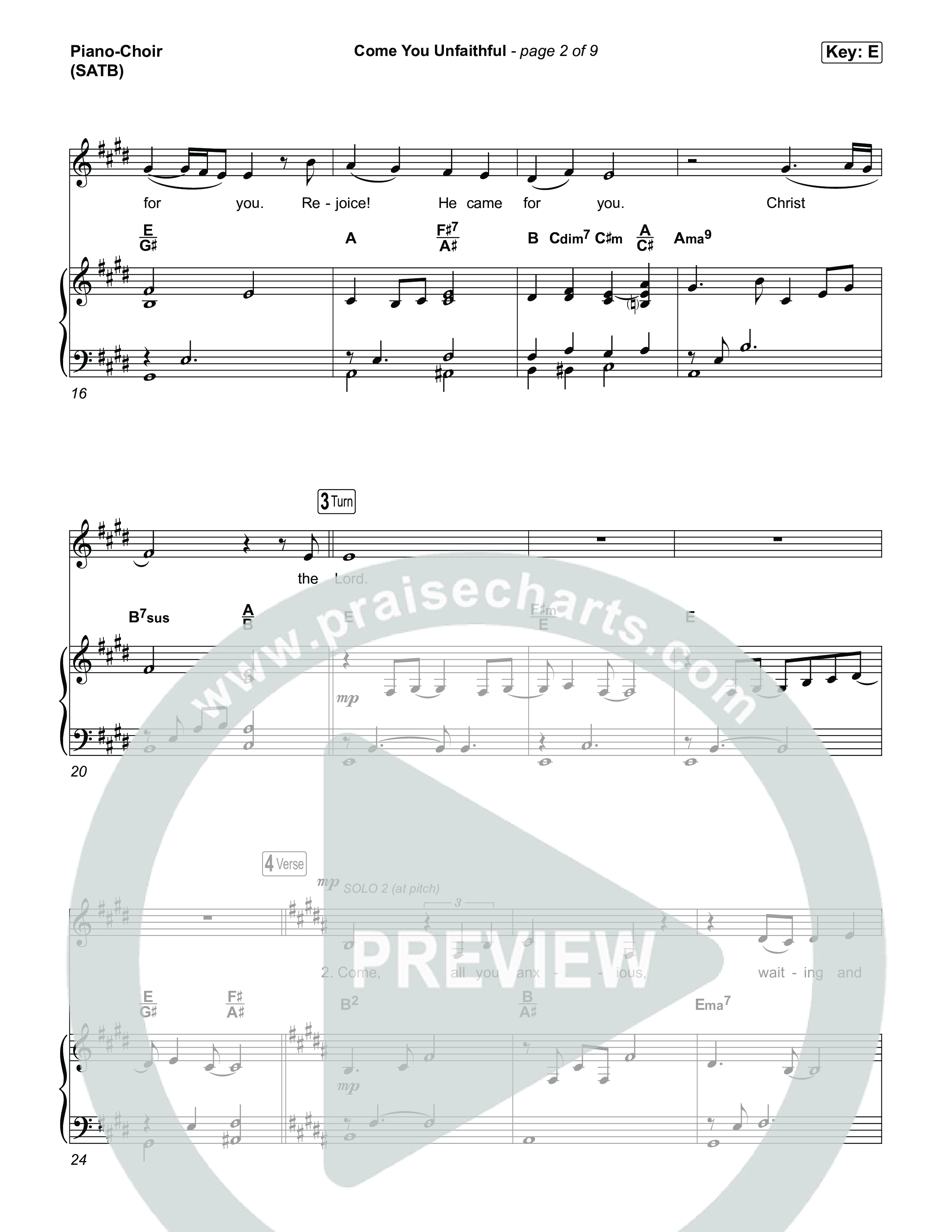 Come You Unfaithful Piano/Vocal Pack (Michael Boggs / Amy Grant)