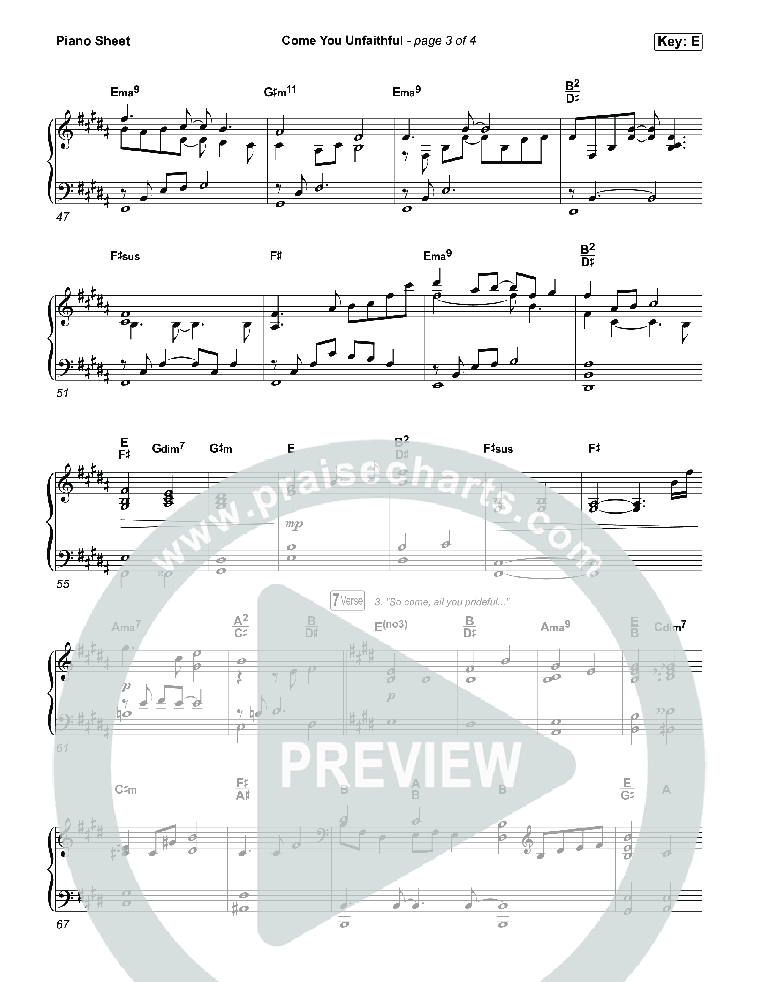 Come You Unfaithful Piano Sheet (Michael Boggs / Amy Grant)