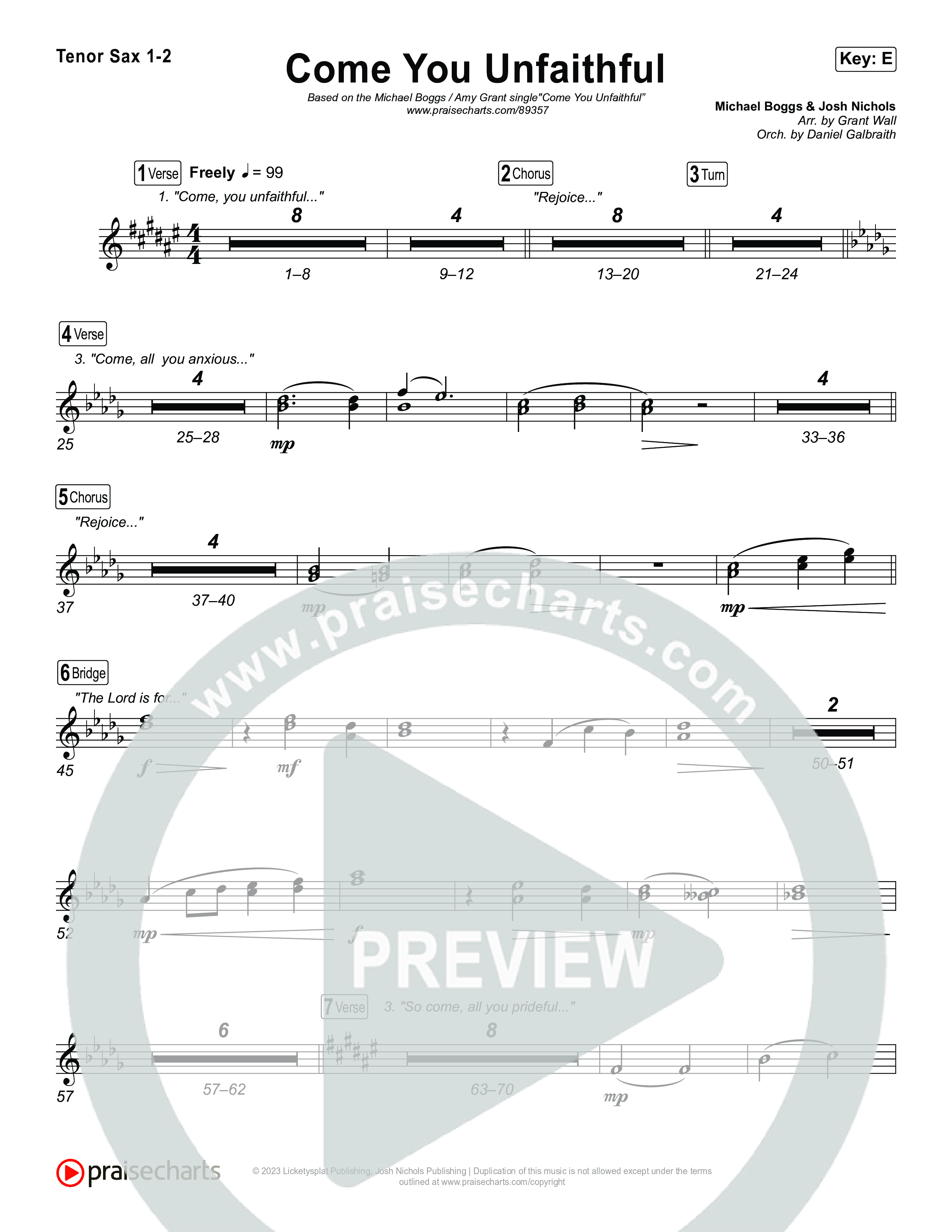 Come You Unfaithful Sax Pack (Michael Boggs / Amy Grant)