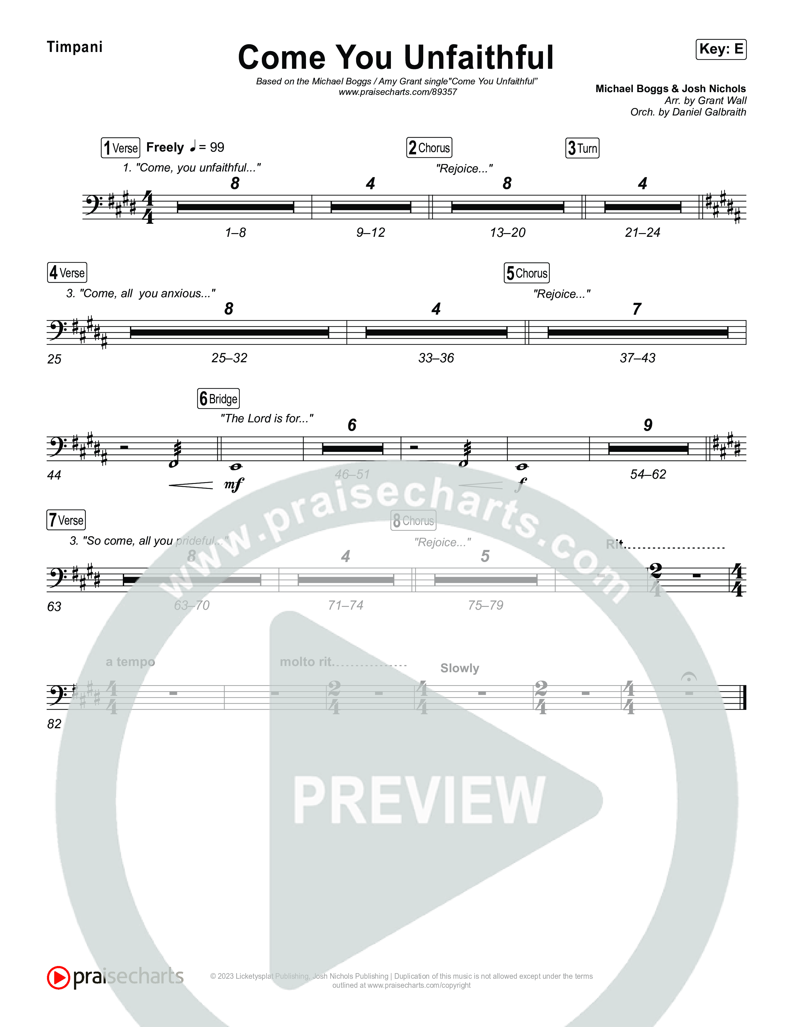 Come You Unfaithful Timpani (Michael Boggs / Amy Grant)