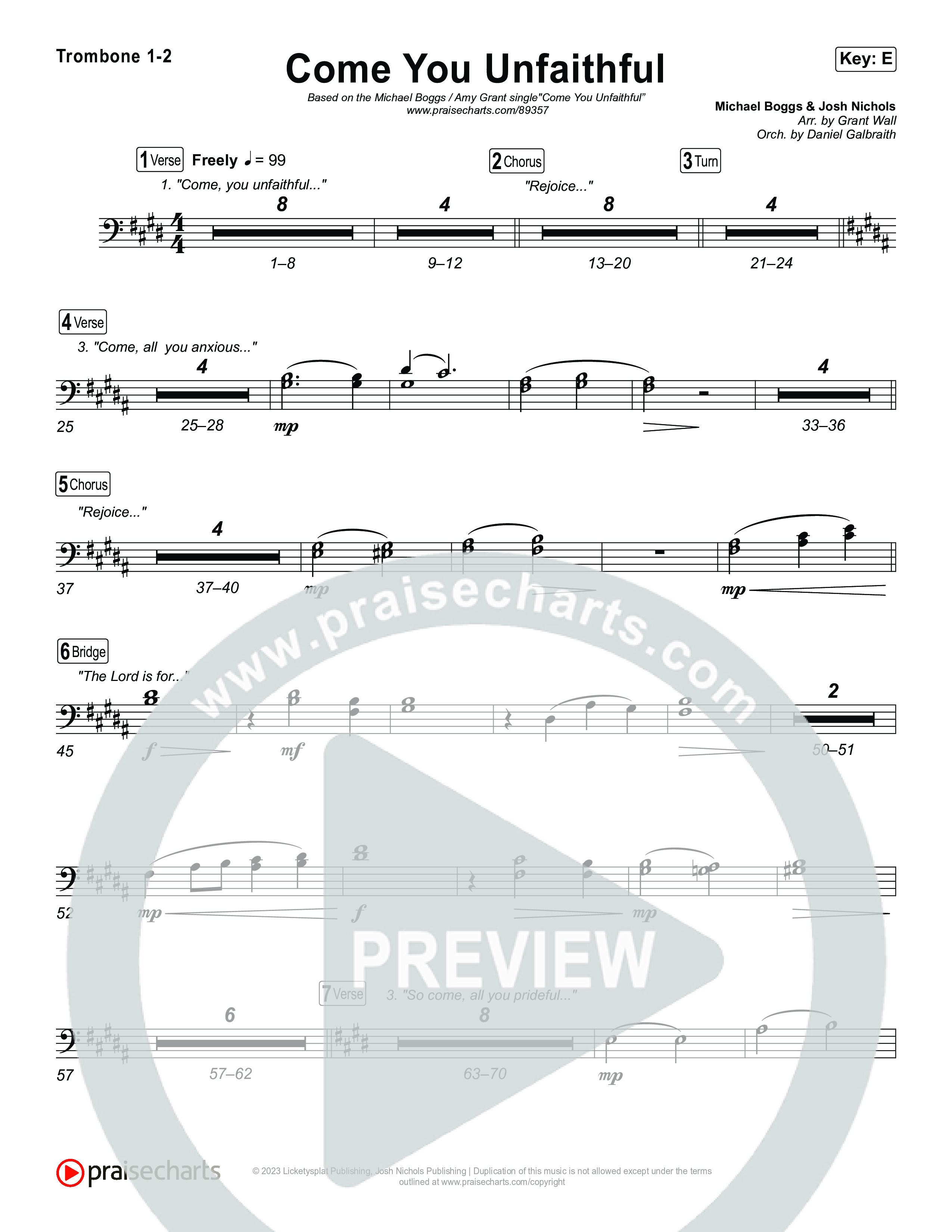 Come You Unfaithful Trombone 1/2 (Michael Boggs / Amy Grant)