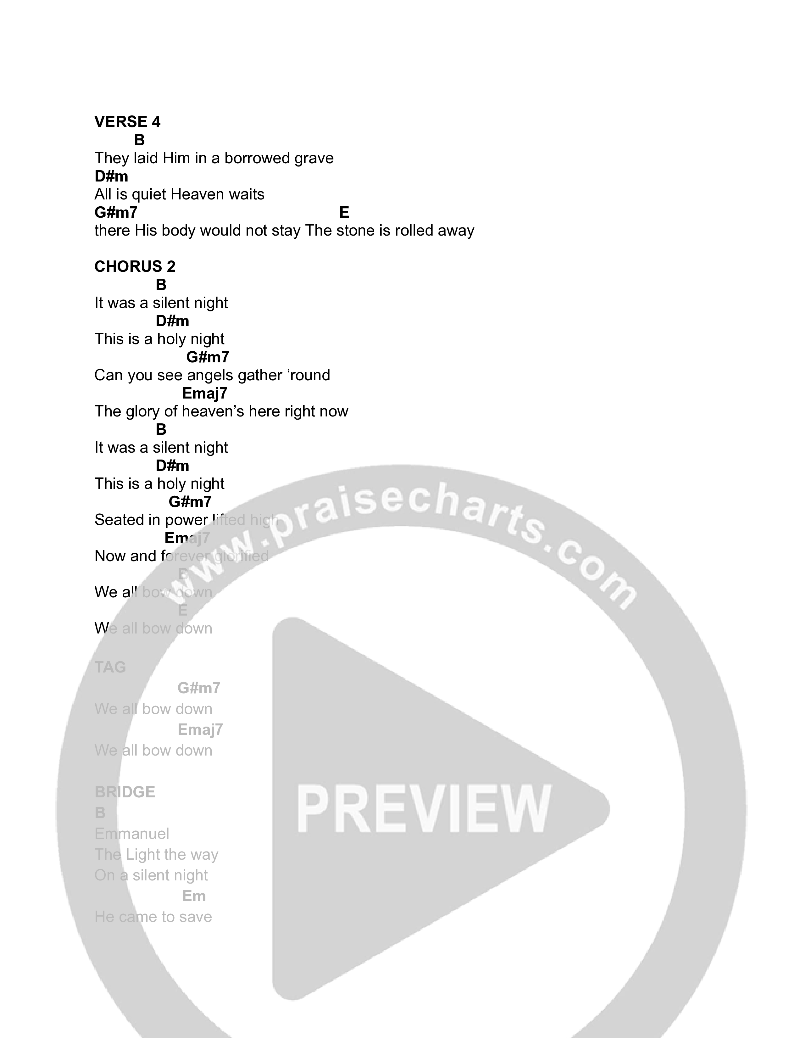 We Bow Down (Silent Night) Chord Chart (Quay Worship)