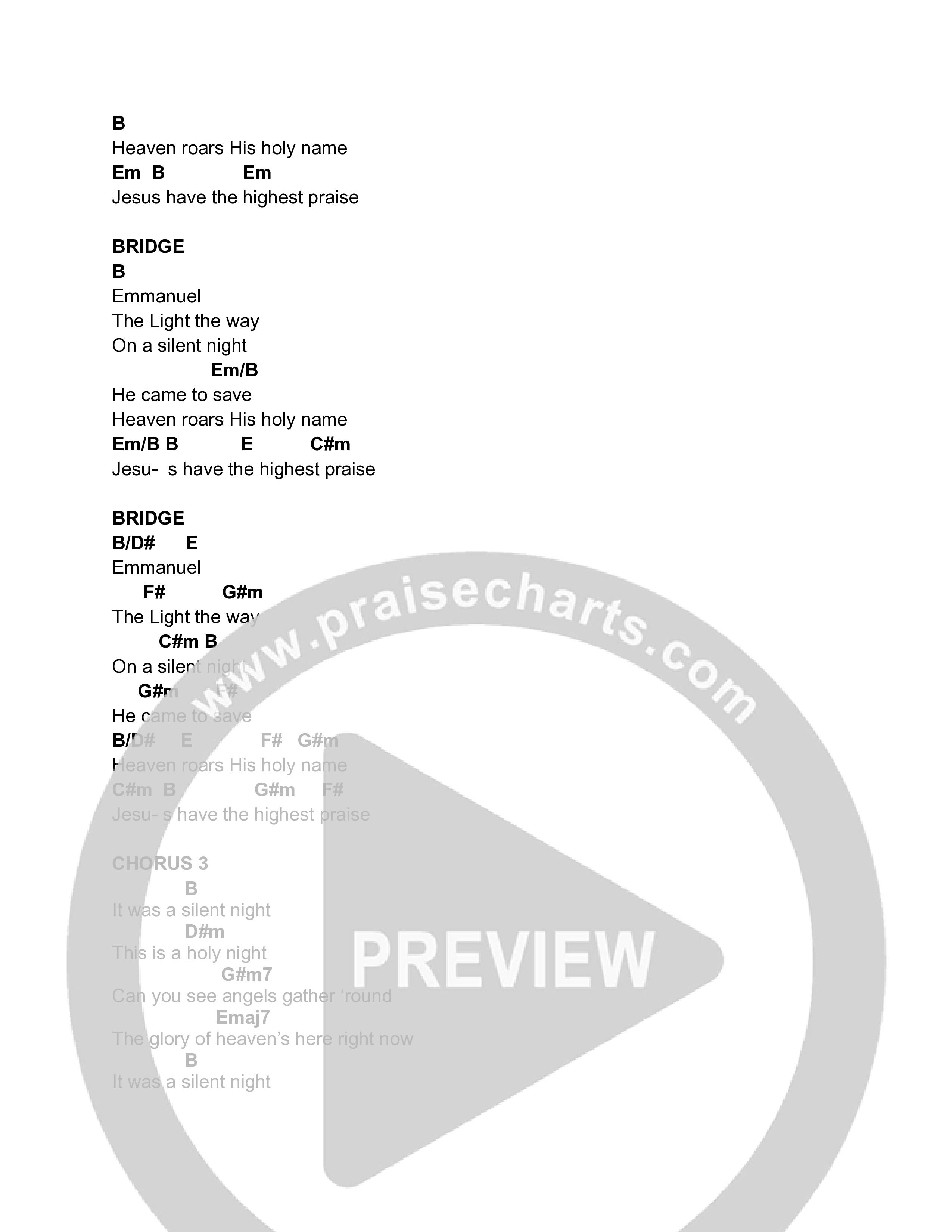 We Bow Down (Silent Night) Chord Chart (Quay Worship)