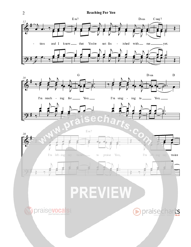 Reaching For You Lead Sheet (PraiseVocals)