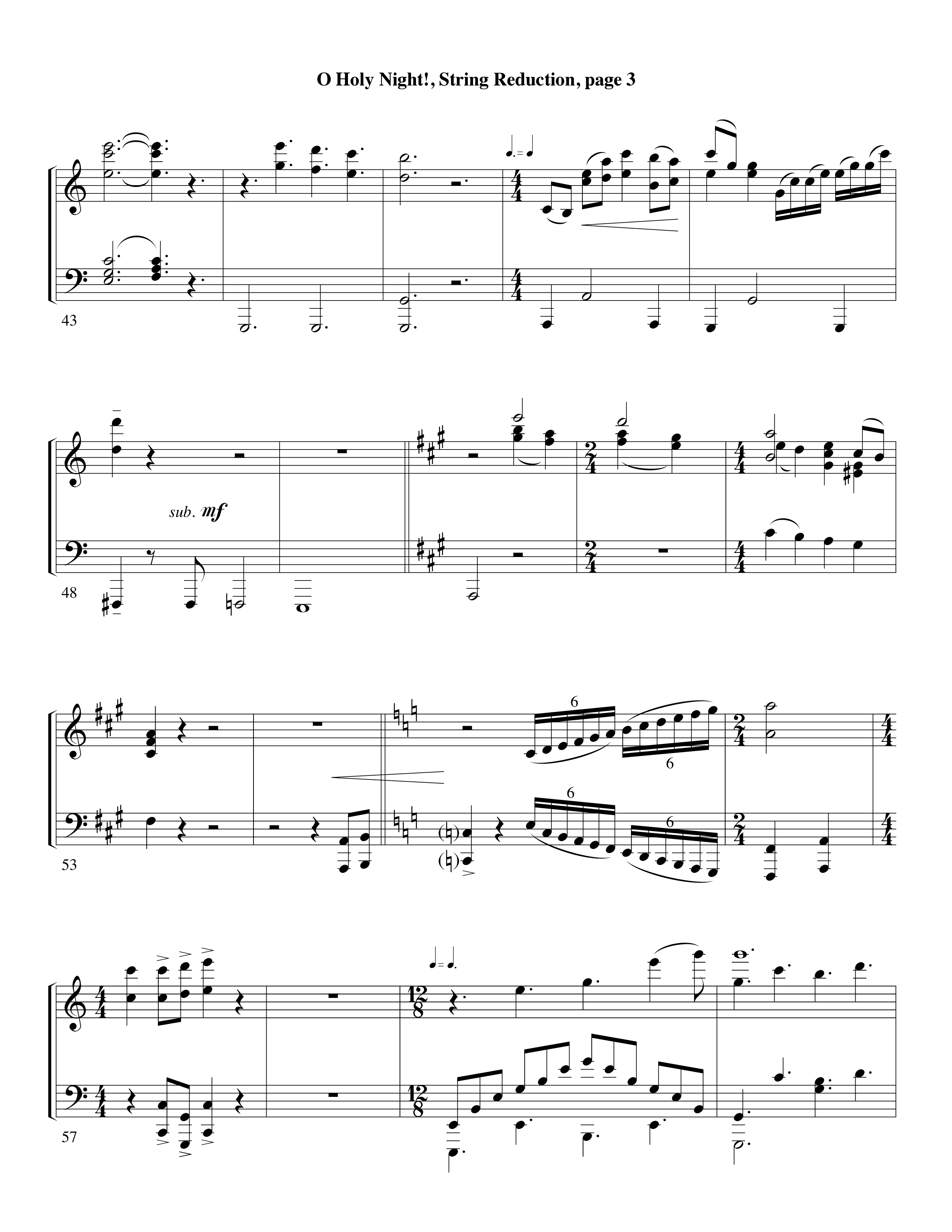 O Holy Night (Choral Anthem SATB) String Reduction (Word Music Choral / Arr. David Clydesdale)