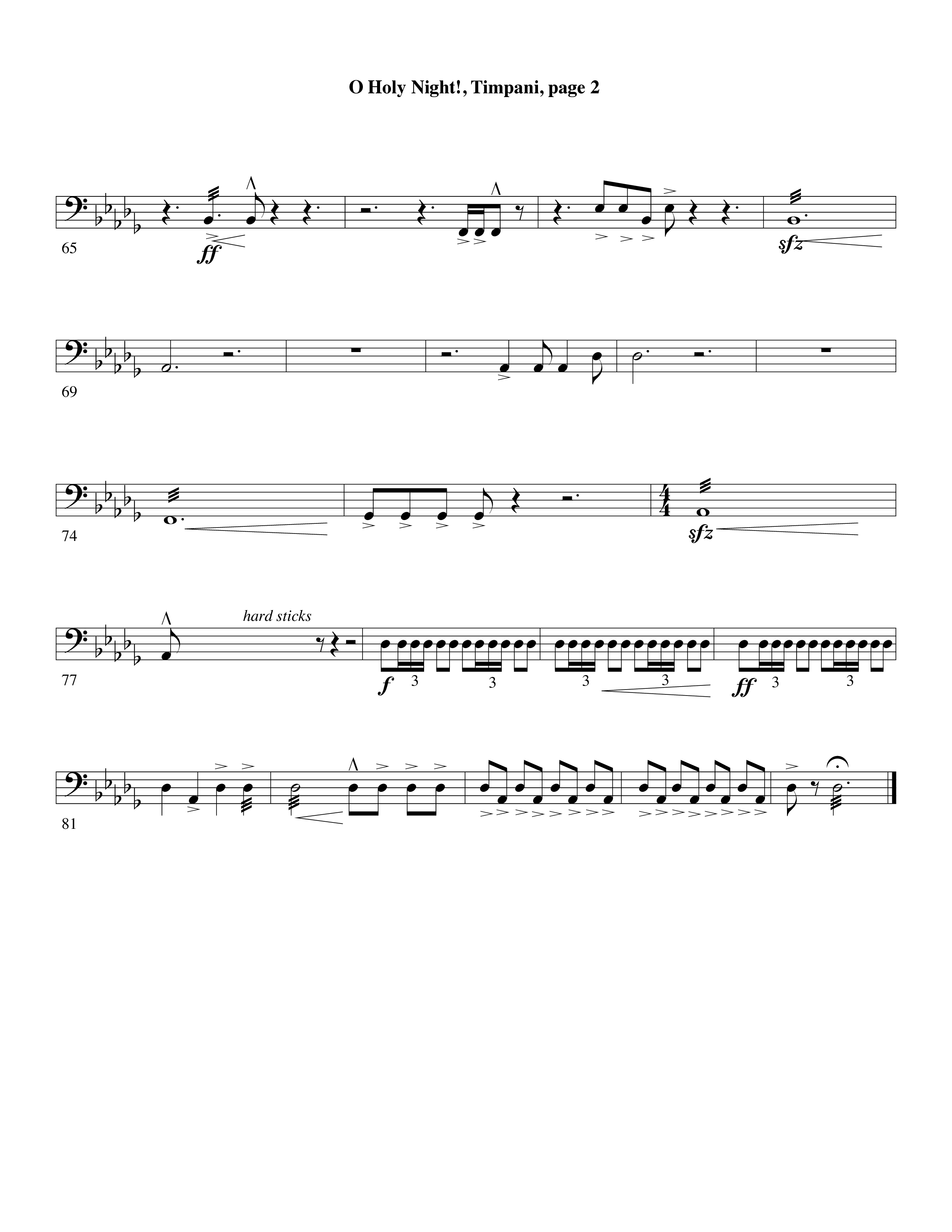 O Holy Night (Choral Anthem SATB) Timpani (Word Music Choral / Arr. David Clydesdale)