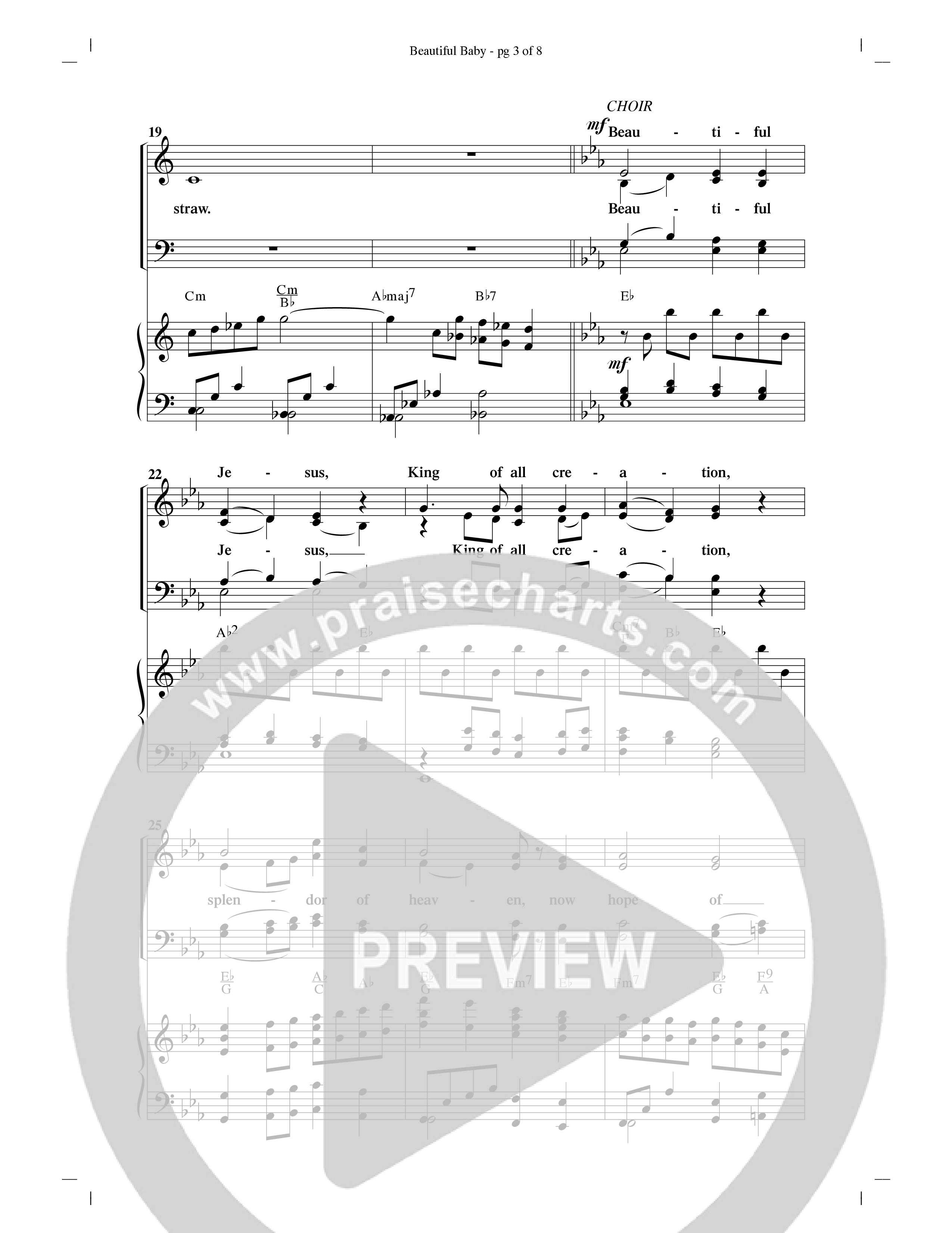 Beautiful Baby (with O Come O Come Emmanuel) (Choral Anthem SATB) Anthem (SATB/Piano) (Word Music Choral / Arr. Bruce Greer)