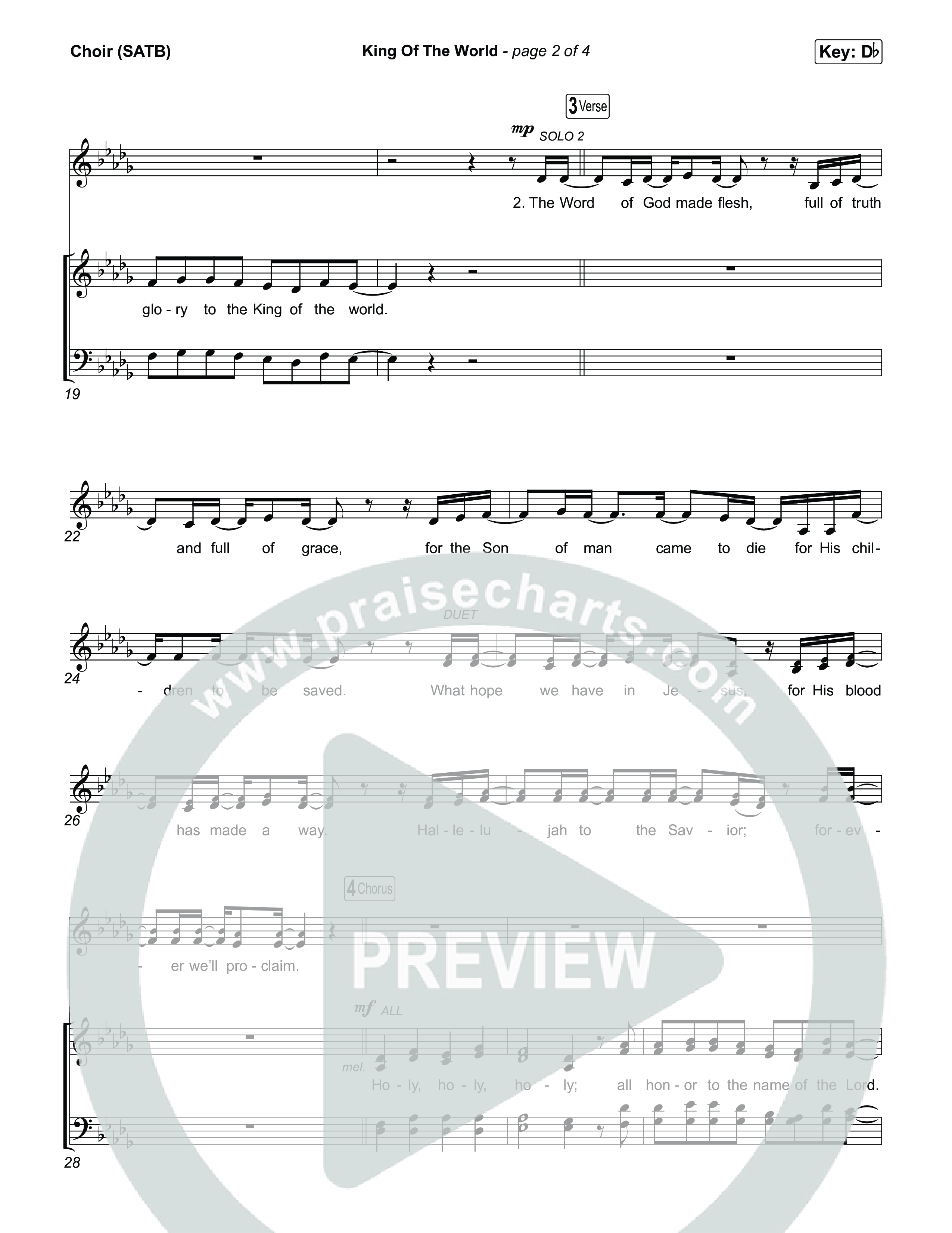 King Of The World Choir Sheet (SATB) (Anna Golden / Aodhan King)