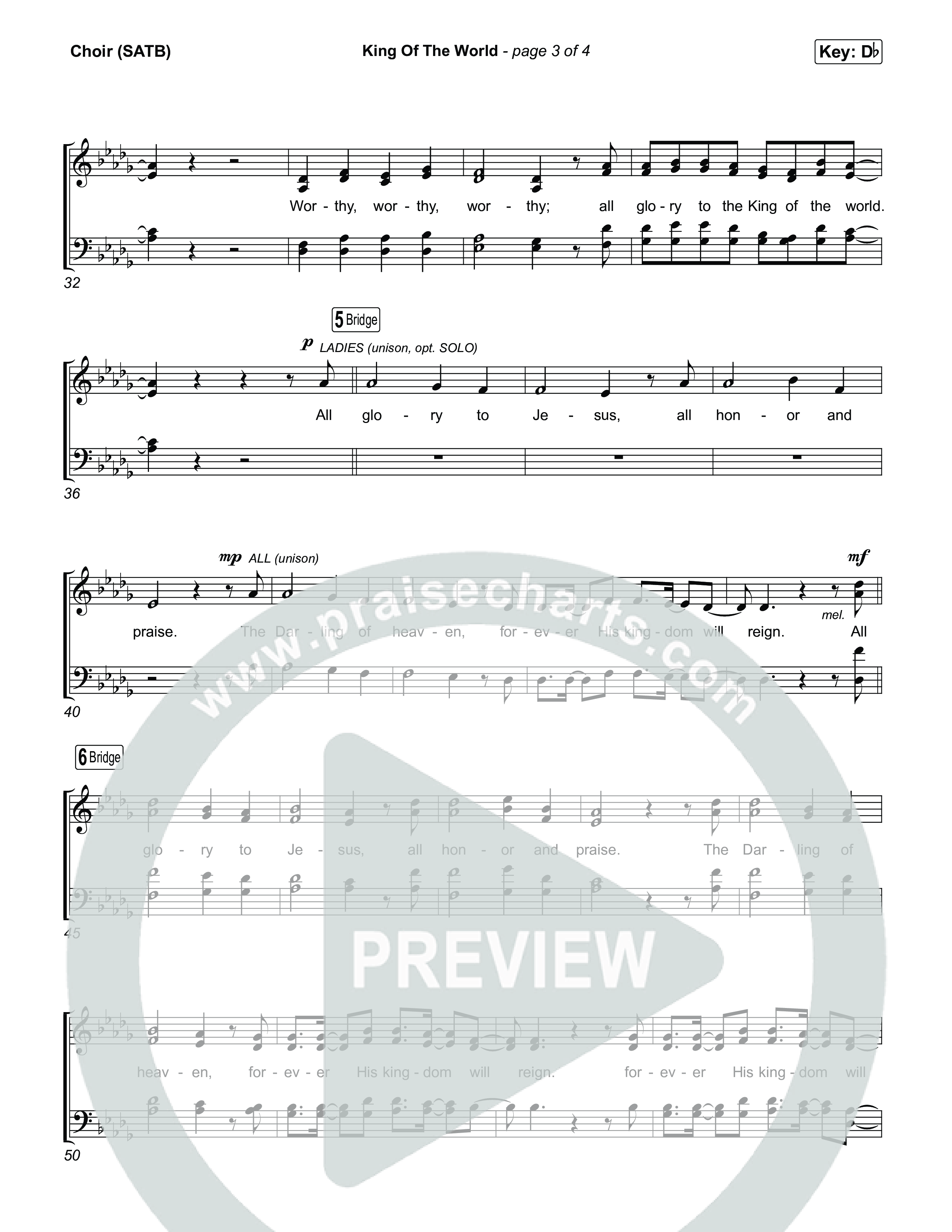 King Of The World Choir Sheet (SATB) (Anna Golden / Aodhan King)