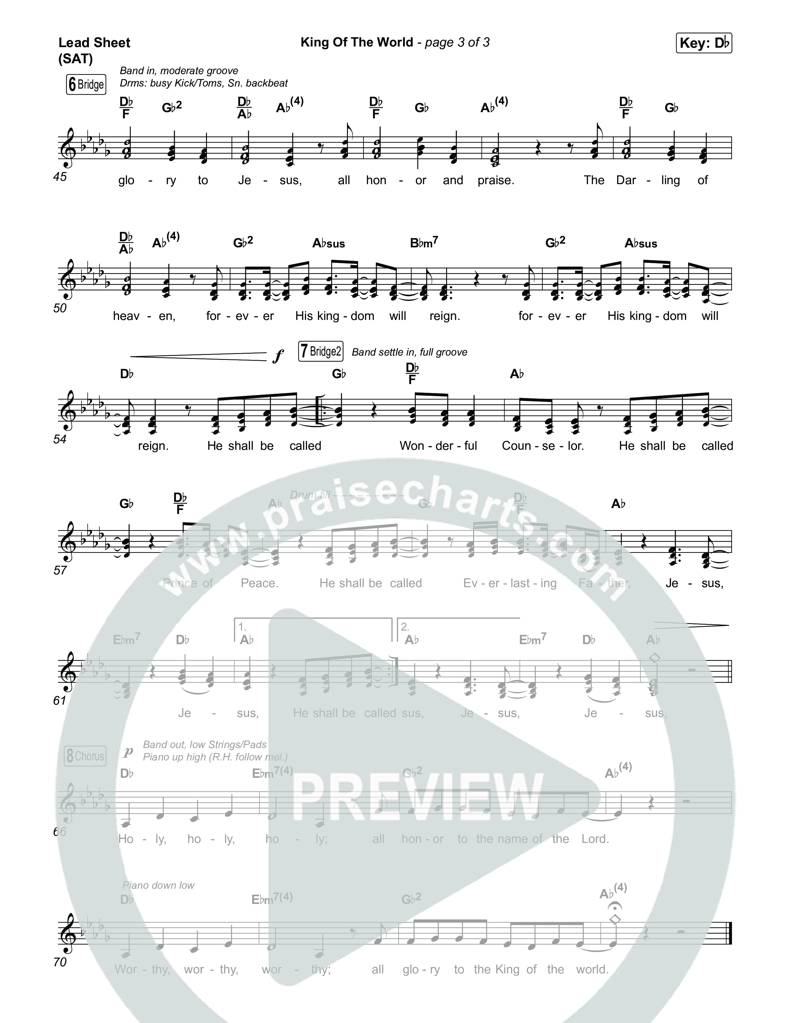 King Of The World Lead Sheet (SAT) (Anna Golden / Aodhan King)