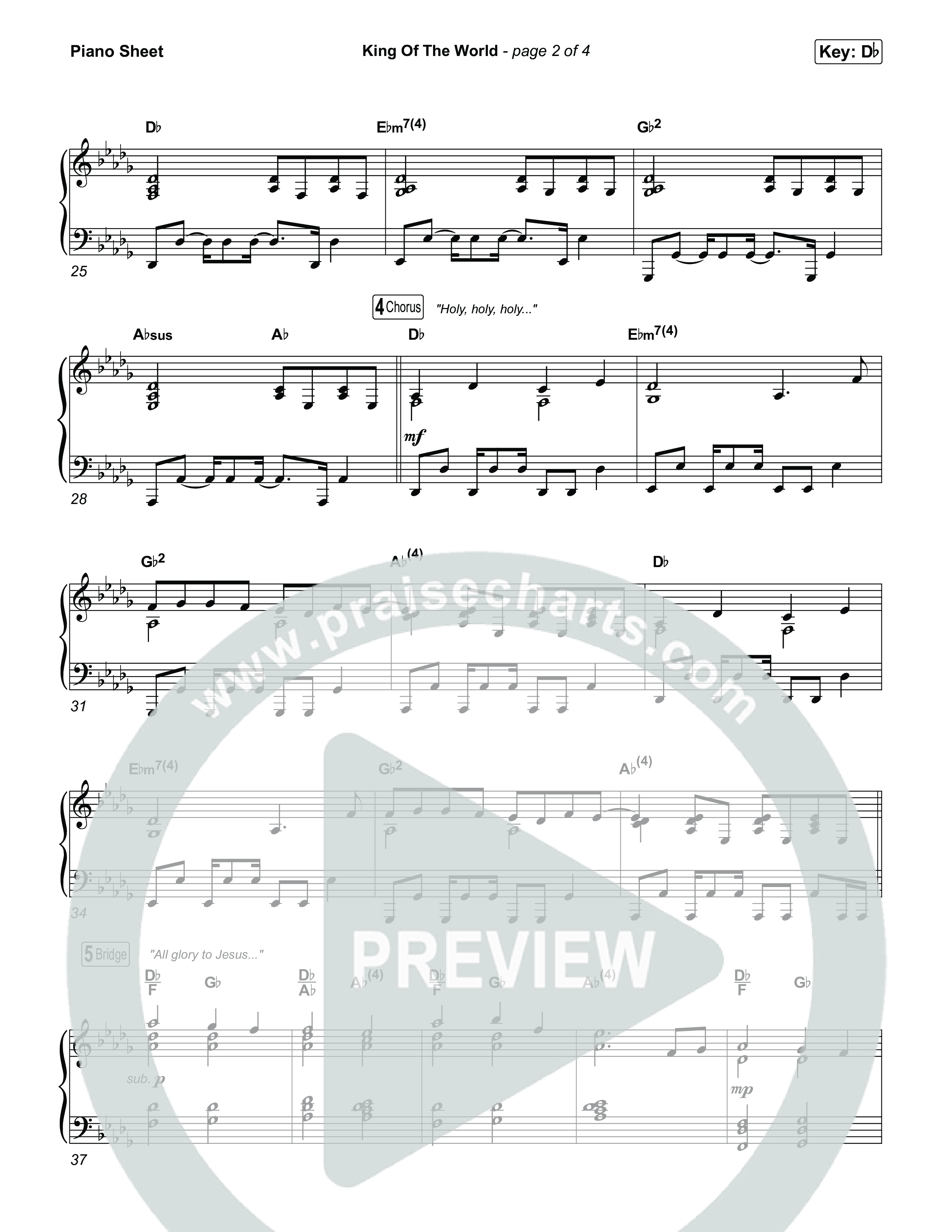 King Of The World Piano Sheet (Anna Golden / Aodhan King)