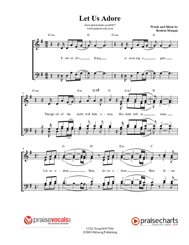 Let Us Adore Lead Sheet (PraiseVocals)