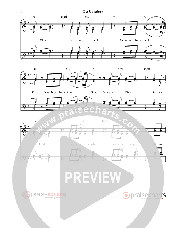 Let Us Adore Lead Sheet (PraiseVocals)