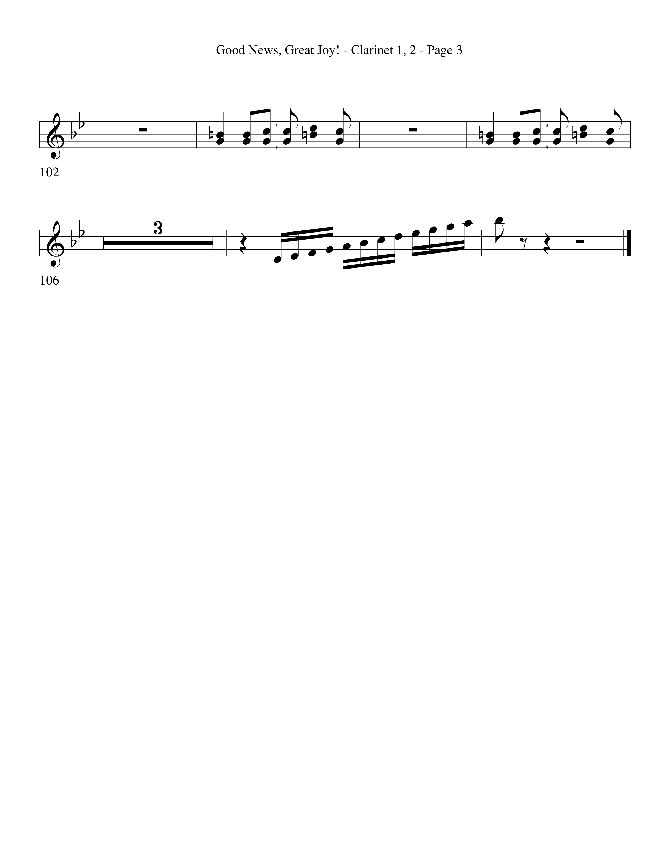 Good News Great Joy (Choral Anthem SATB) Clarinet 1/2 (Word Music Choral / Arr. David Clydesdale)